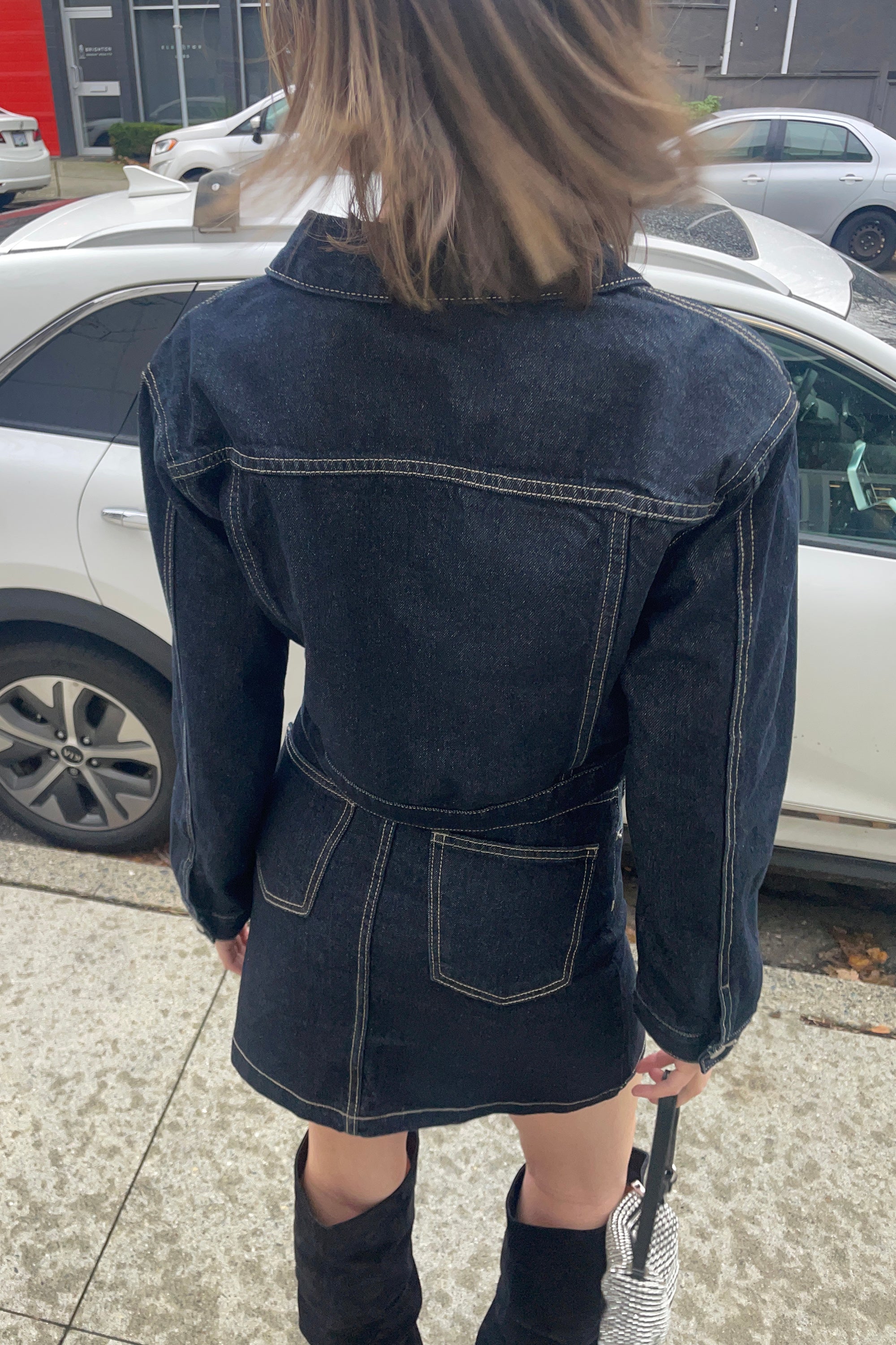 DENIM JACKET AND SKIRT SET Inexpensive