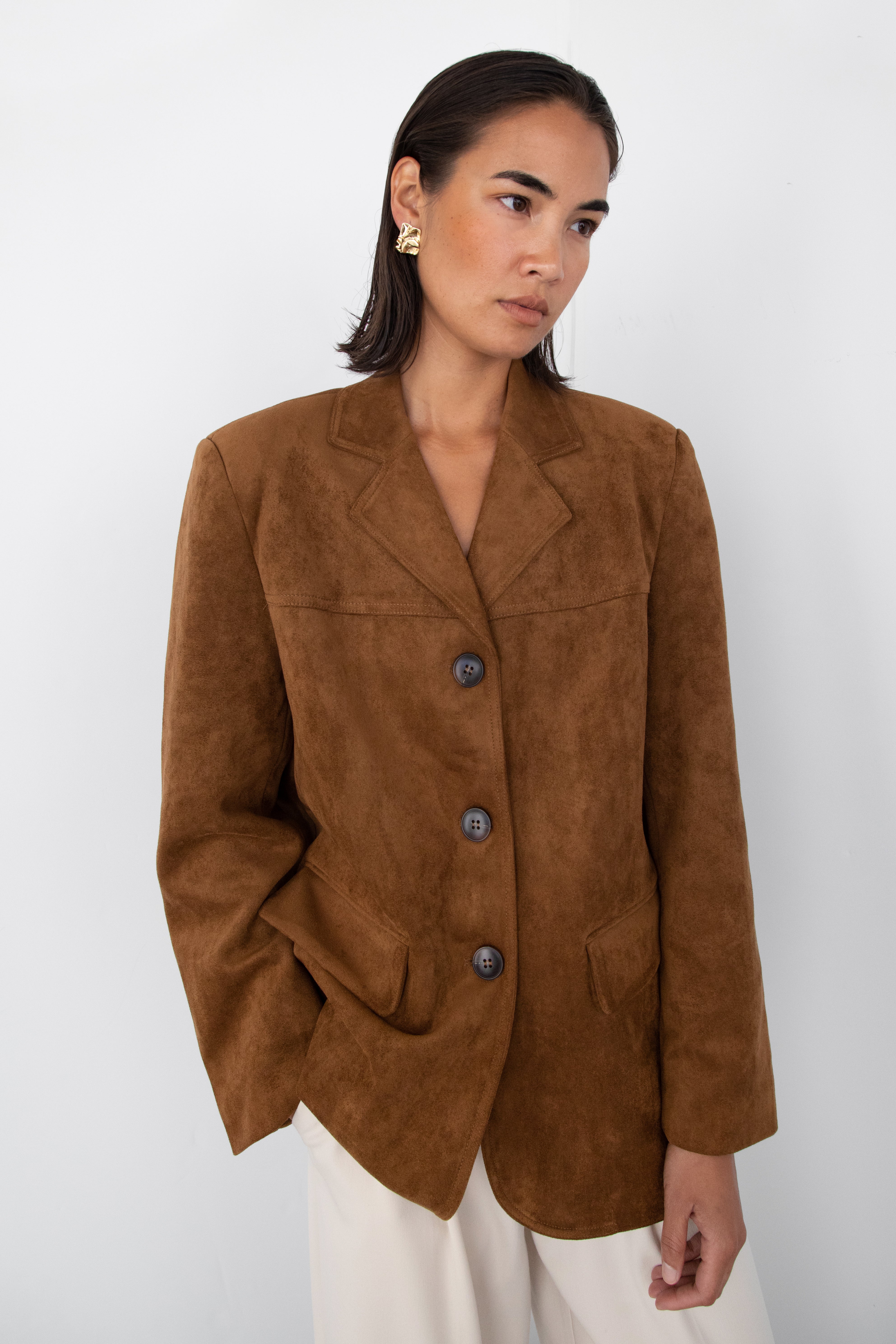 OVERSIZED VEGAN SUEDE BLAZER Quality Free Shipping For Sale