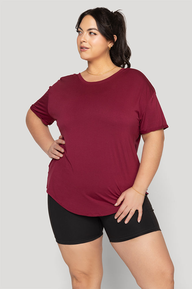 Reversible Deep V Tee - Sangria Online Online Cheap Pice