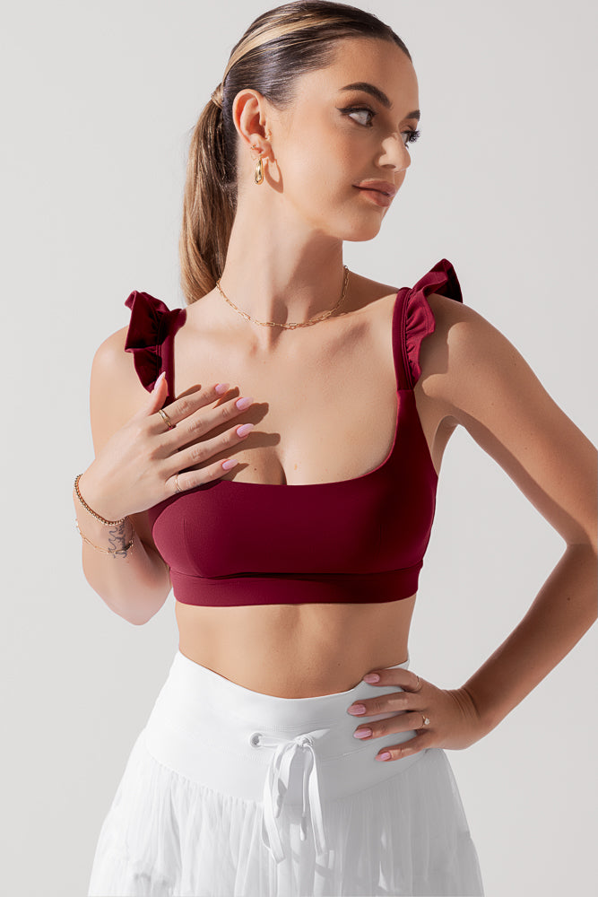 Romance Ruffle Bra - Crimson Buy Cheap New