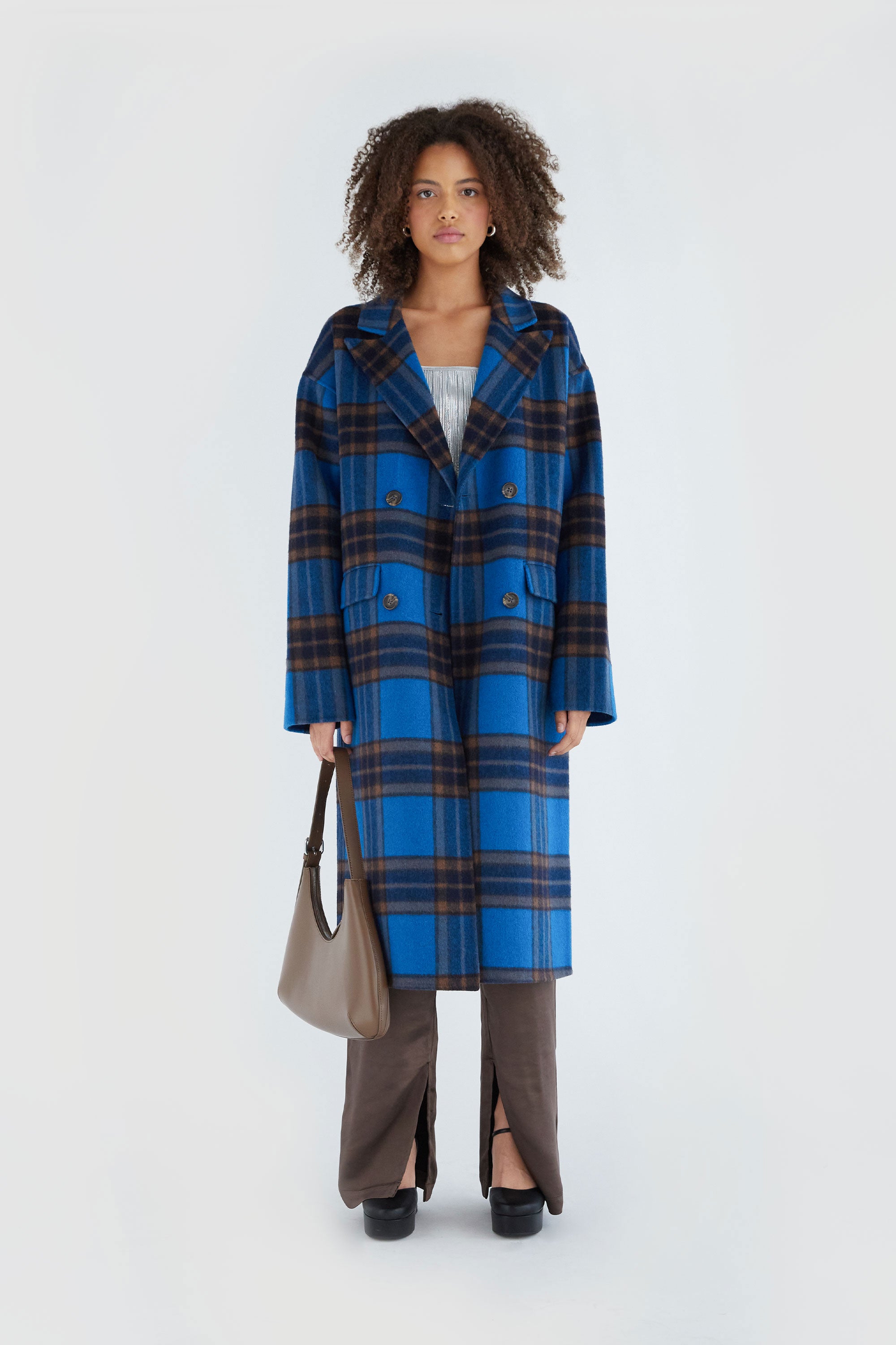 OVERSIZED PLAID WOOL BLEND COAT Cheap Best Store To Get