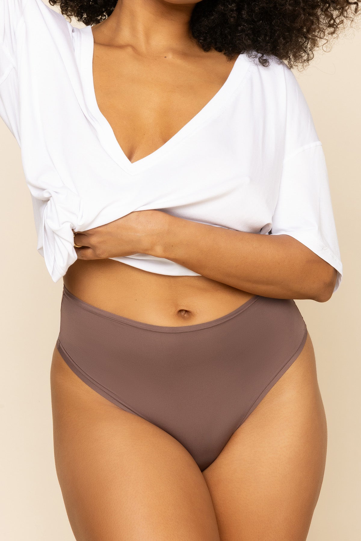 Next to Nothing Higher Rise Thong Panty - Dark Mocha Free Shipping Get To Buy