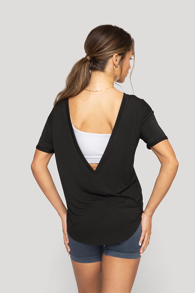 Reversible Deep V Tee - Black Sale Extremely