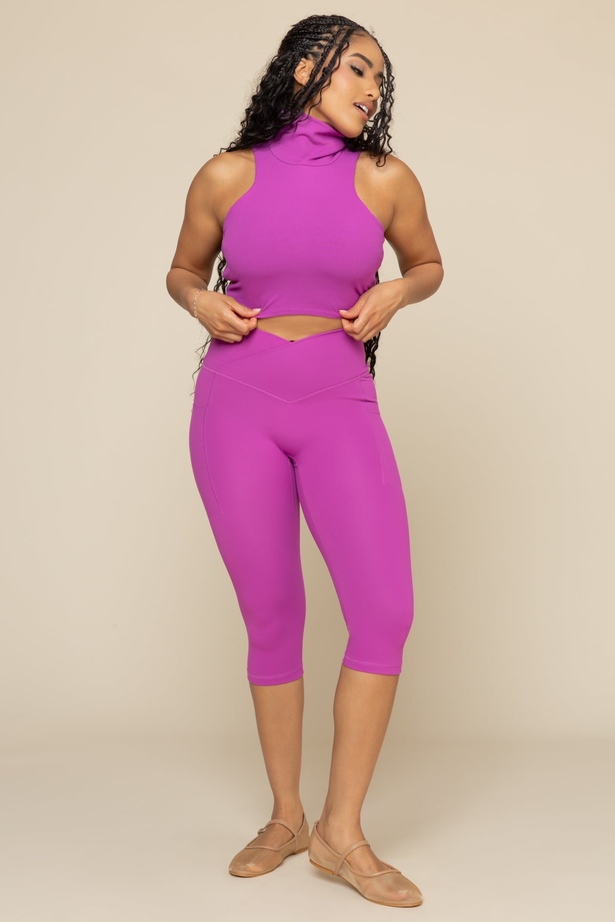 Crisscross Hourglass Capri - Royal Orchid Get Authentic