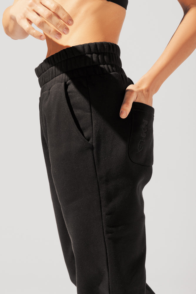 Cloud Rollover Sweatpant - Black Discount Official Site