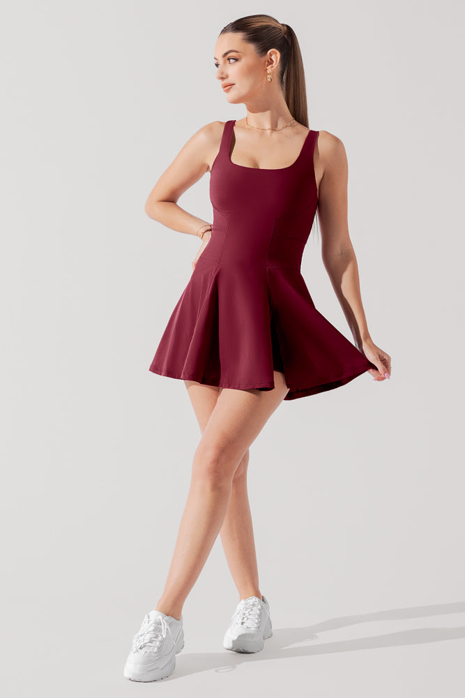 Tie-Breaker Superdress - Crimson Clearance 100% Guaranteed