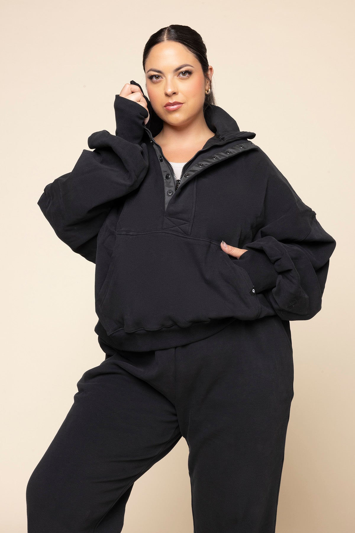 Ooey Gooey Half Zip Sweater - Black 100% Original Sale Online