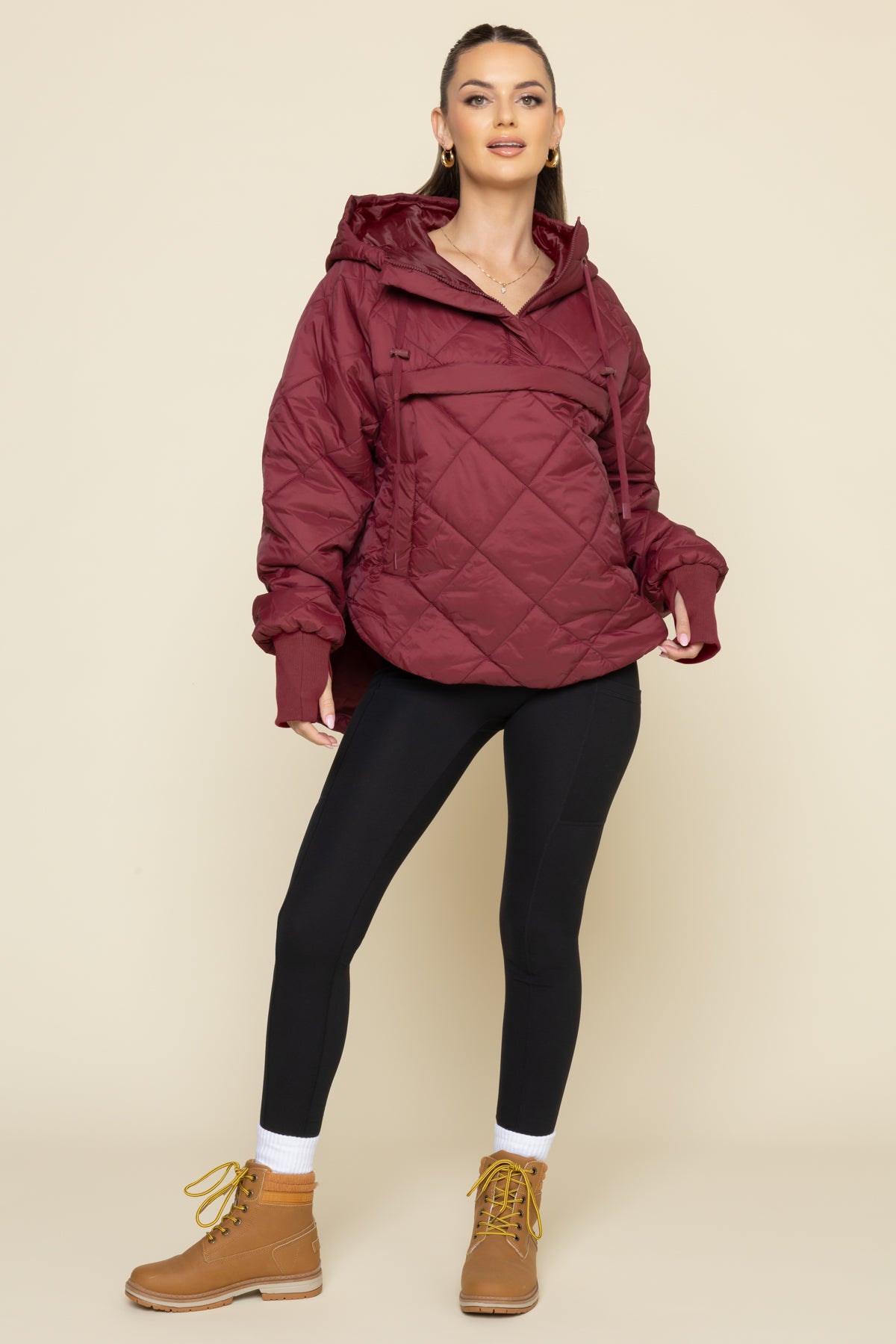 Pillow Packable Puffer Jacket - Crimson Cheap Buy Authentic