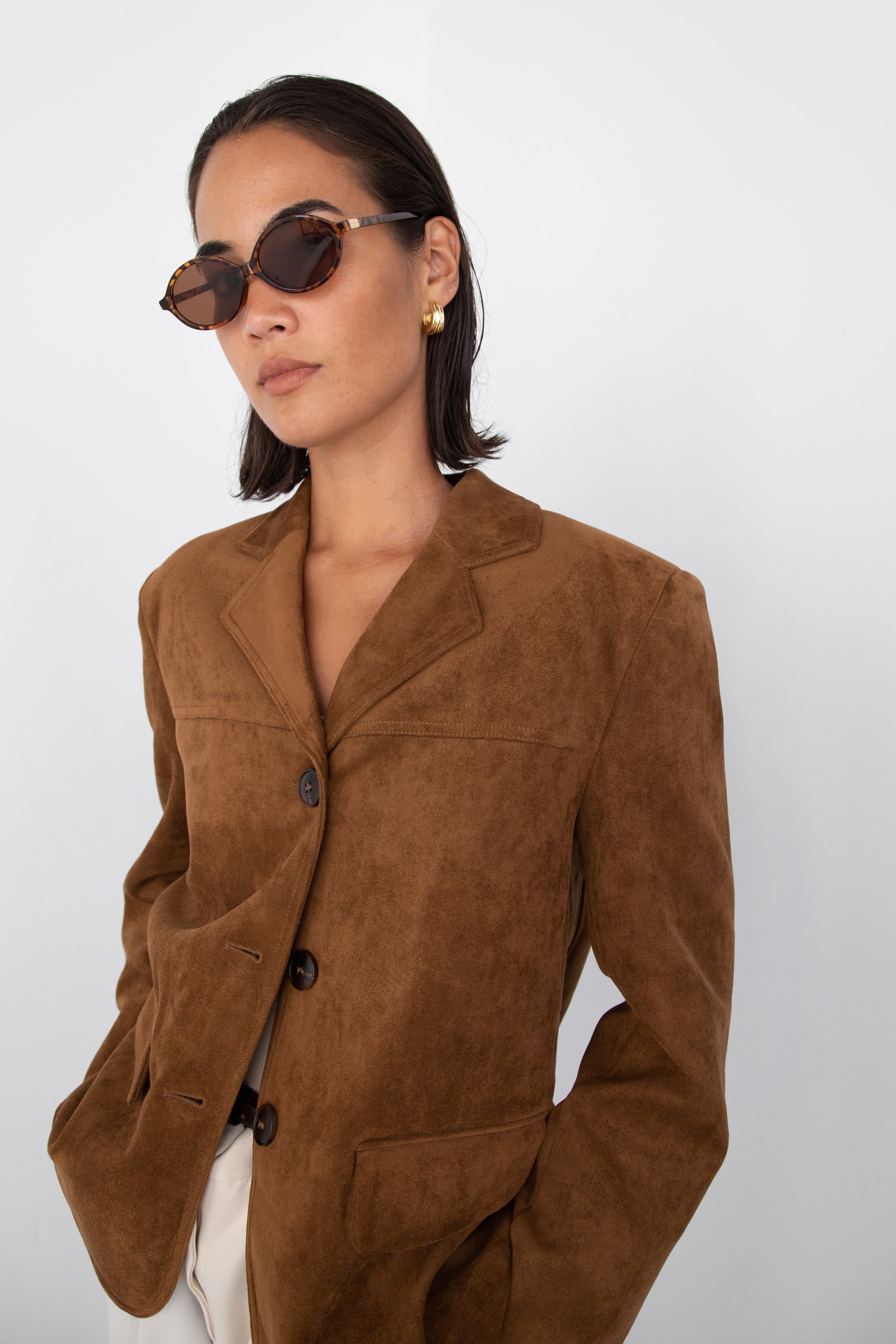 OVERSIZED VEGAN SUEDE BLAZER Quality Free Shipping For Sale