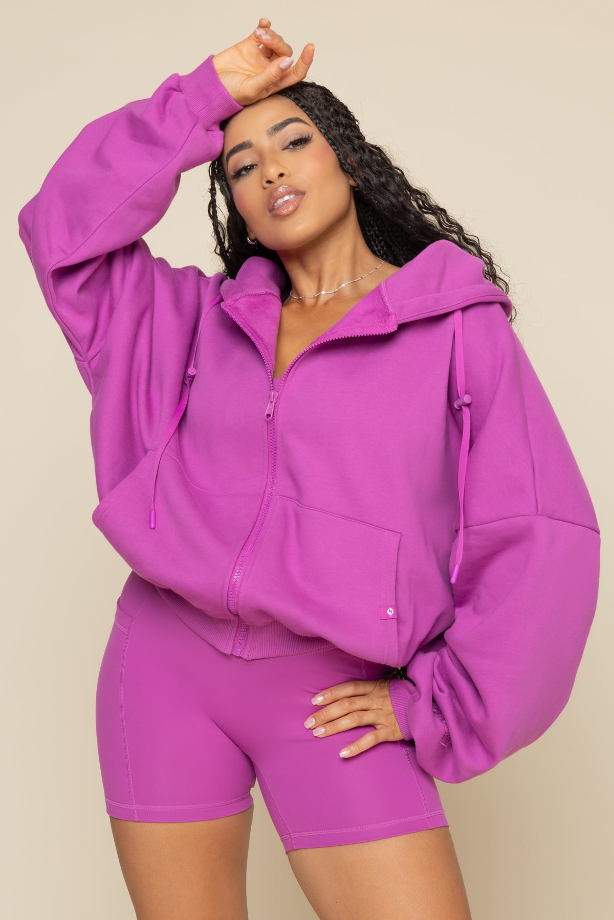 Zip Cloud Hoodie - Royal Orchid Free Shipping Genuine