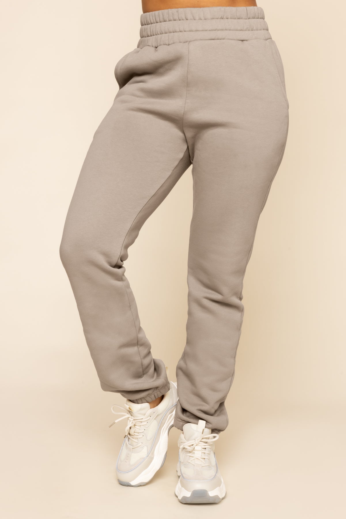 Cloud Rollover Sweatpant - Taupe Free Shipping Perfect