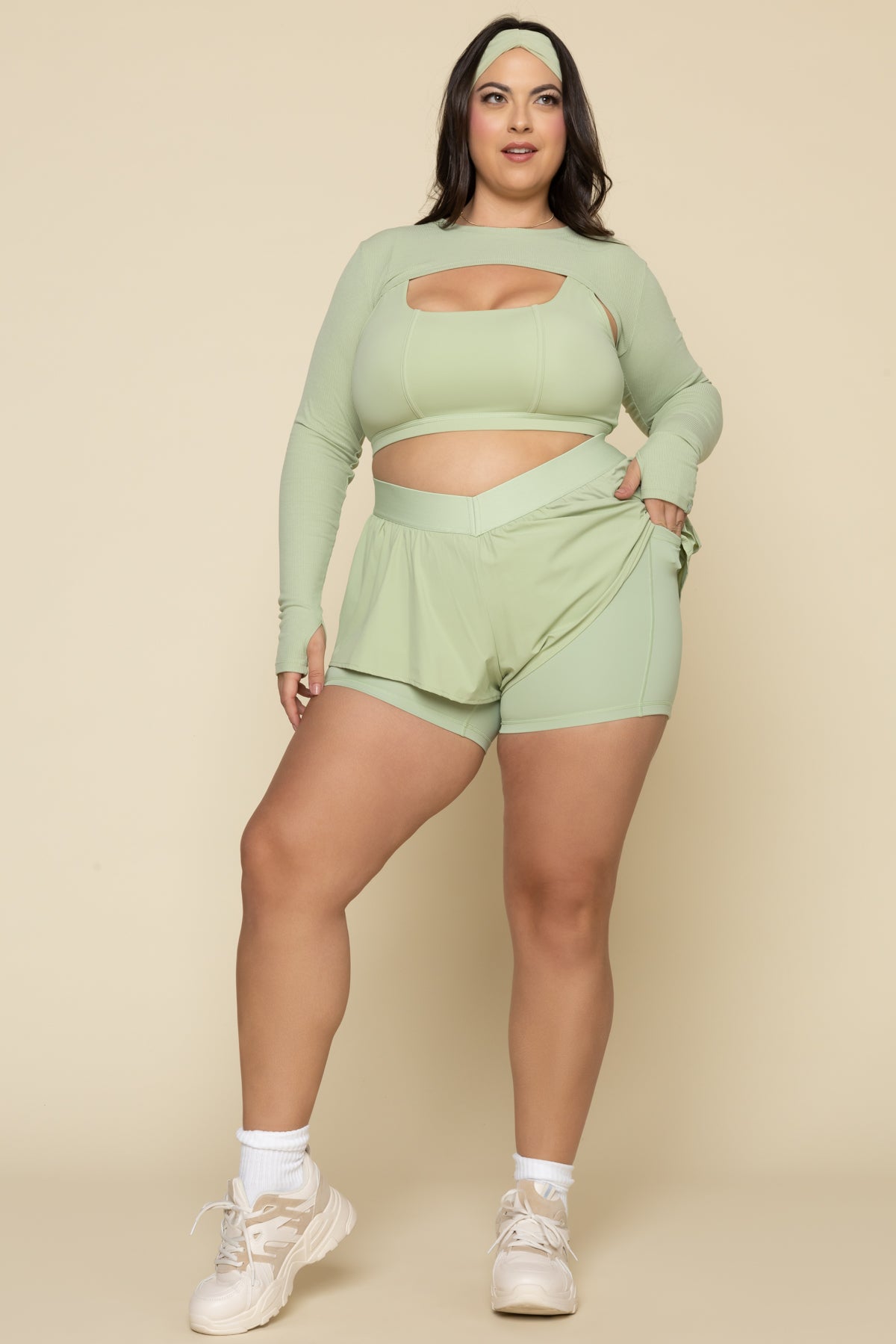 On The Run Ruffle Short - Pistachio Recommend Online