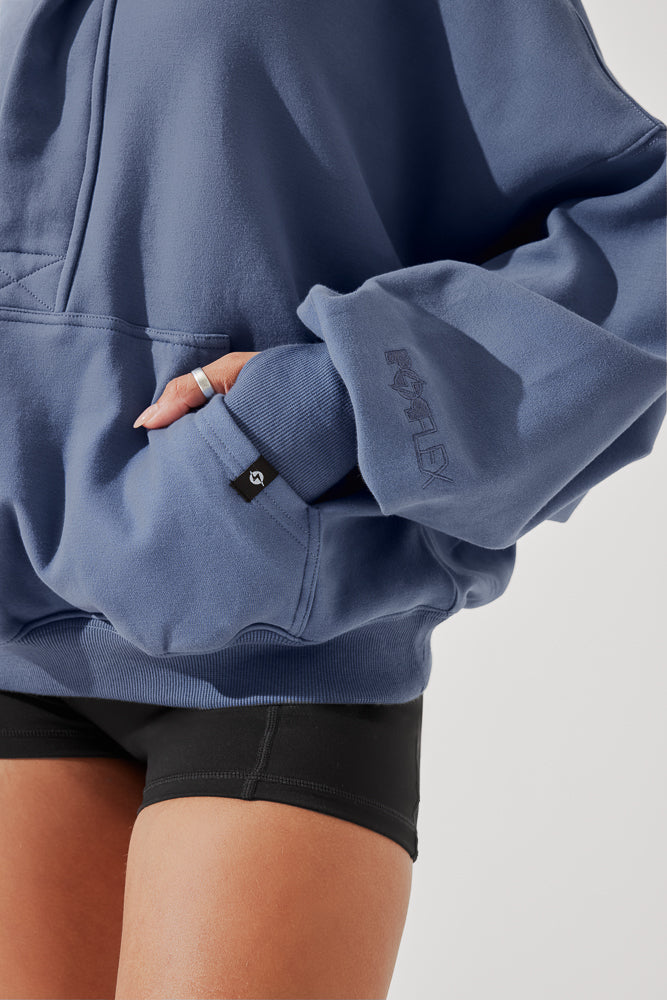 Ooey Gooey Half Zip Sweater - Blue Dusk Supply Online