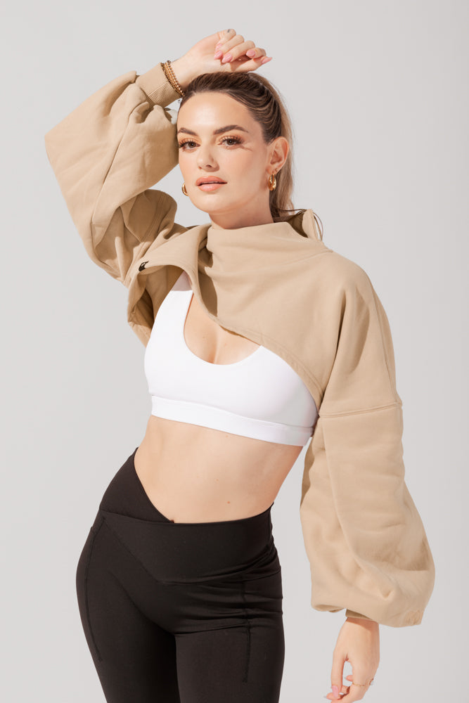 Mockneck Shruggie - Taupe On Hot Sale