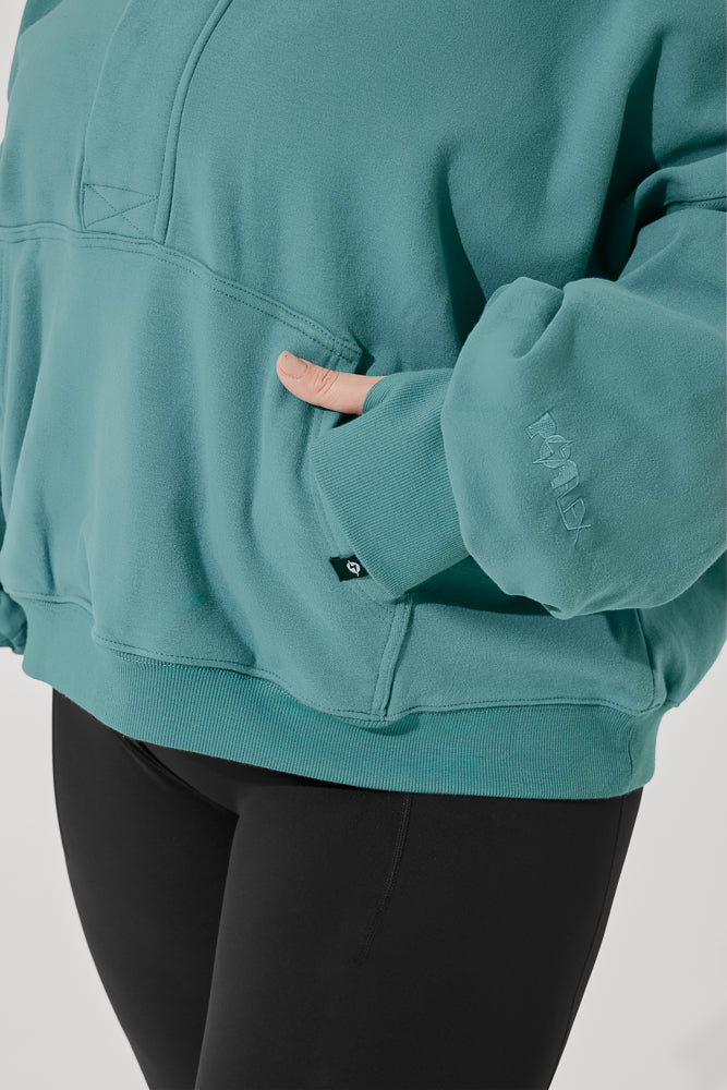 Ooey Gooey Half Zip Sweater - Turquoise Cheap Official