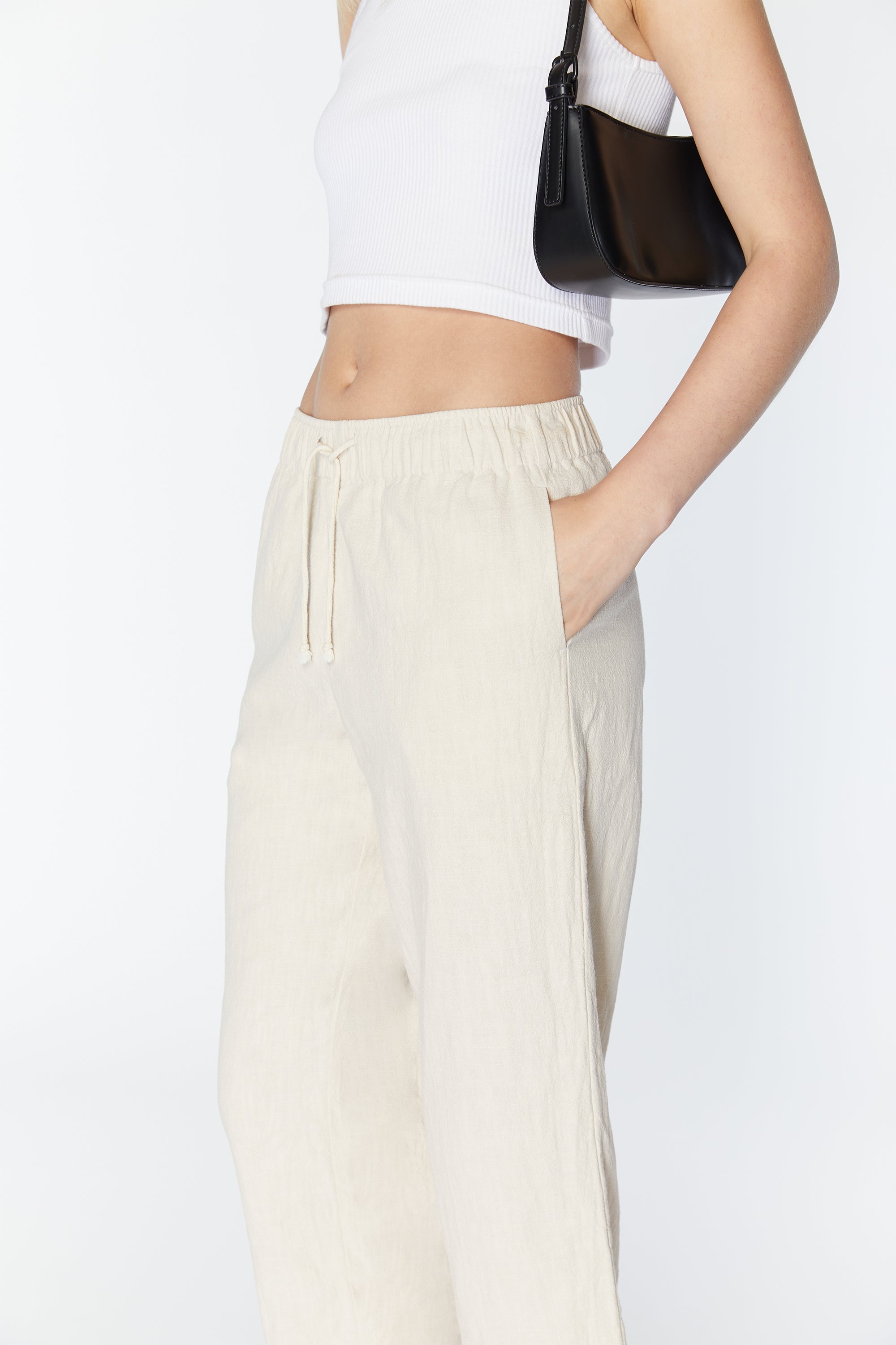 LINEN DRAWSTRING PANTS Free Shipping Sast