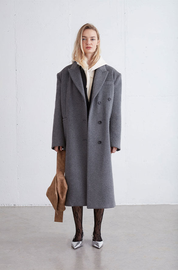 OVERSIZED WOOL BLEND COAT Cheap Factory Outlet