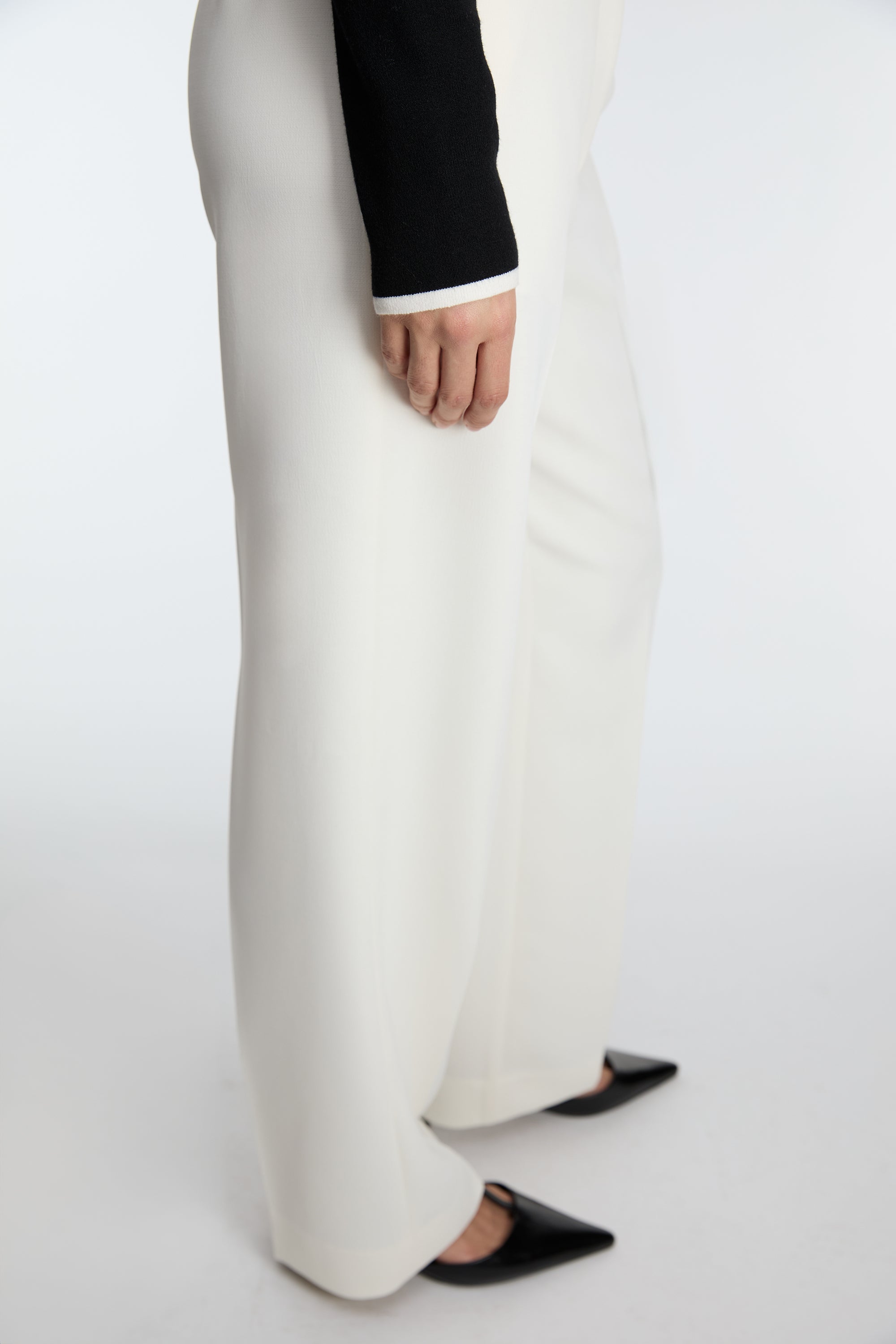 HIGH-RISE STRAIGHT LEG TROUSER WITH HALF ELASTIC WAIST Cheap Exclusive