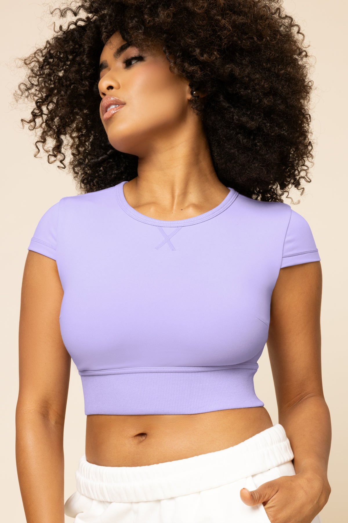 Baby Crop Tee - Digital Lavender Enjoy Online