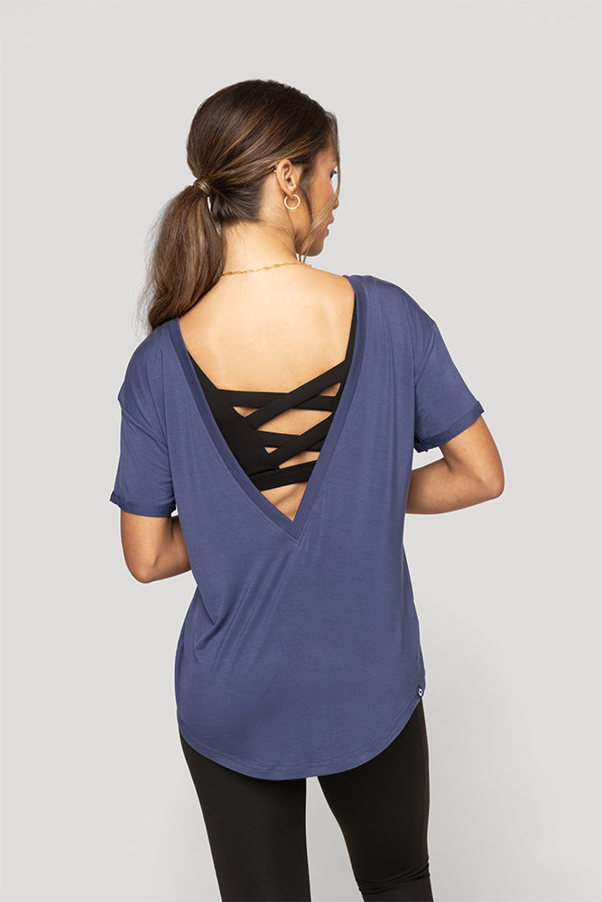 Reversible Deep V Tee - Nightshade Blue Buy Cheap Cheapest Pice