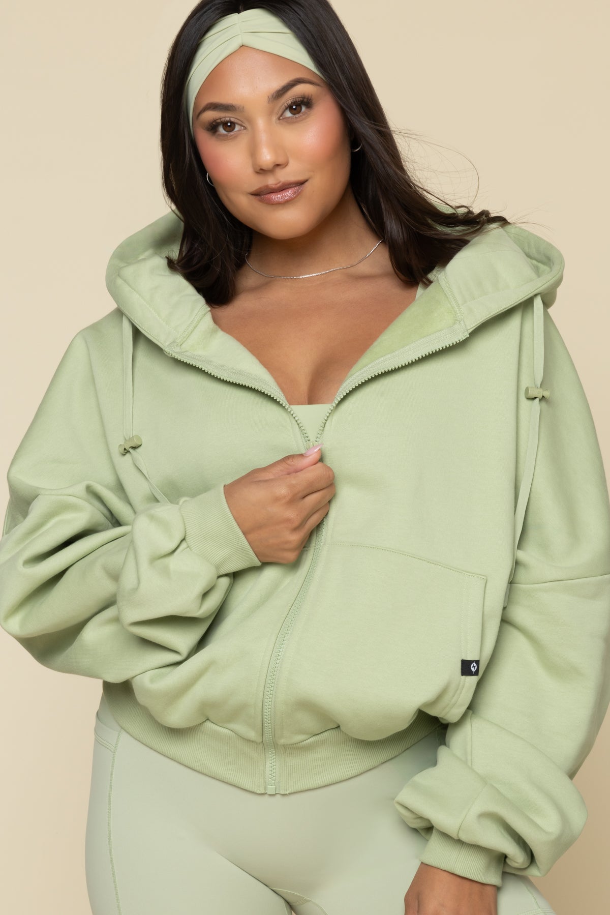 Zip Cloud Hoodie - Pistachio Outlet Cheap Pices