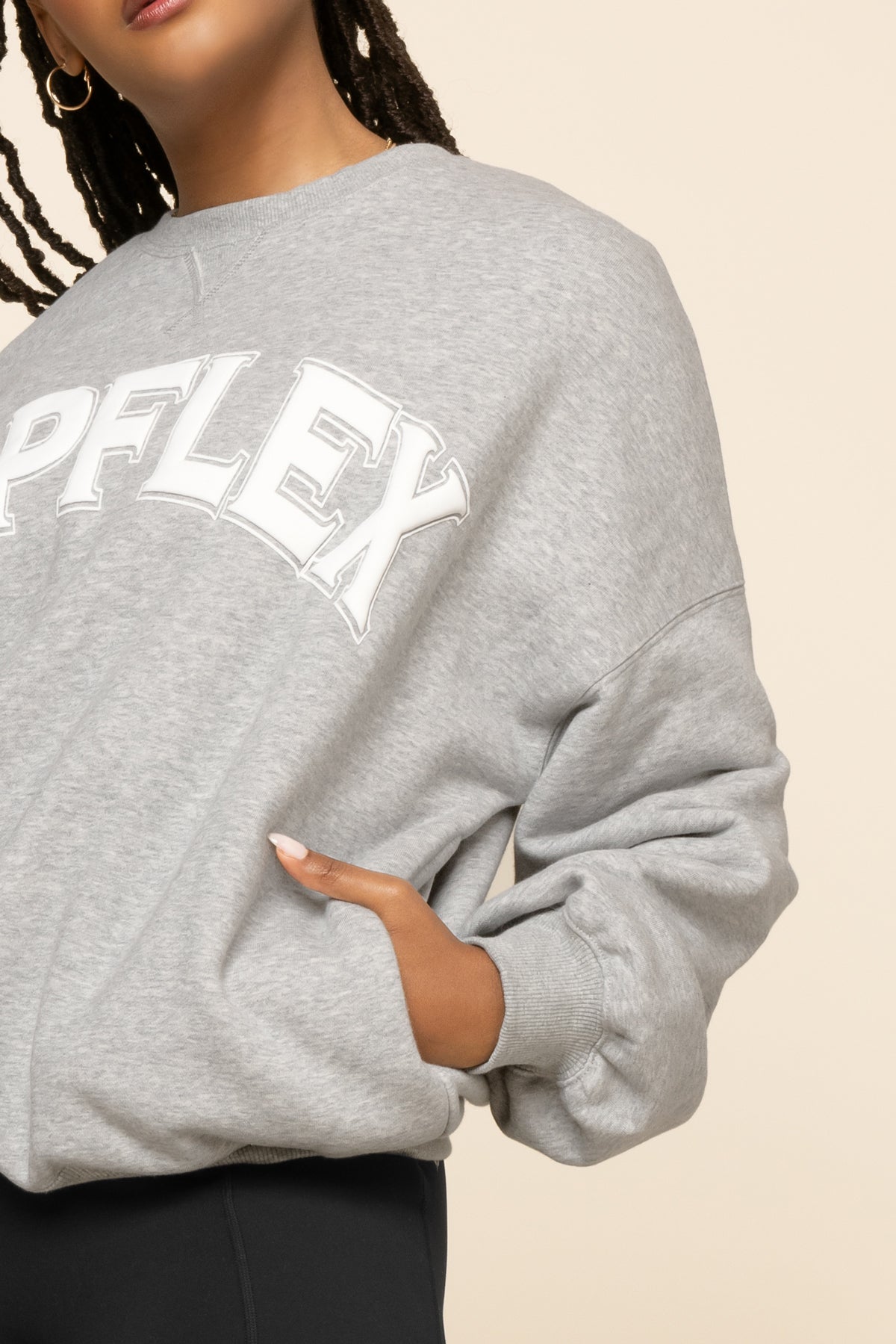 POPFLEX Cloud Crewneck Sweater - Heather Grey Discount