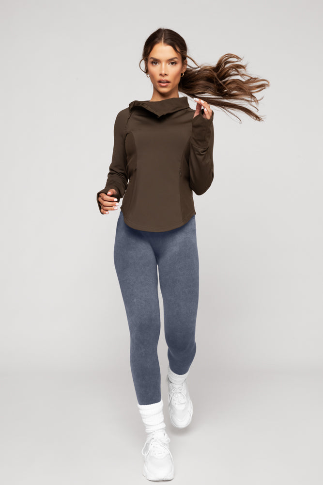 Chasing Pavements Mockneck Pullover - Dark Brown Enjoy Cheap Pice