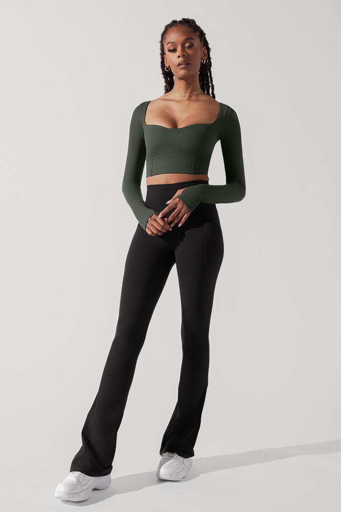 Sweetheart Long Sleeve Crop Top - Forestwood Cheap Online