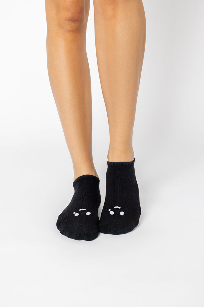 Happy Cry Face Low Rise Socks - Black Cheap Sale Sast