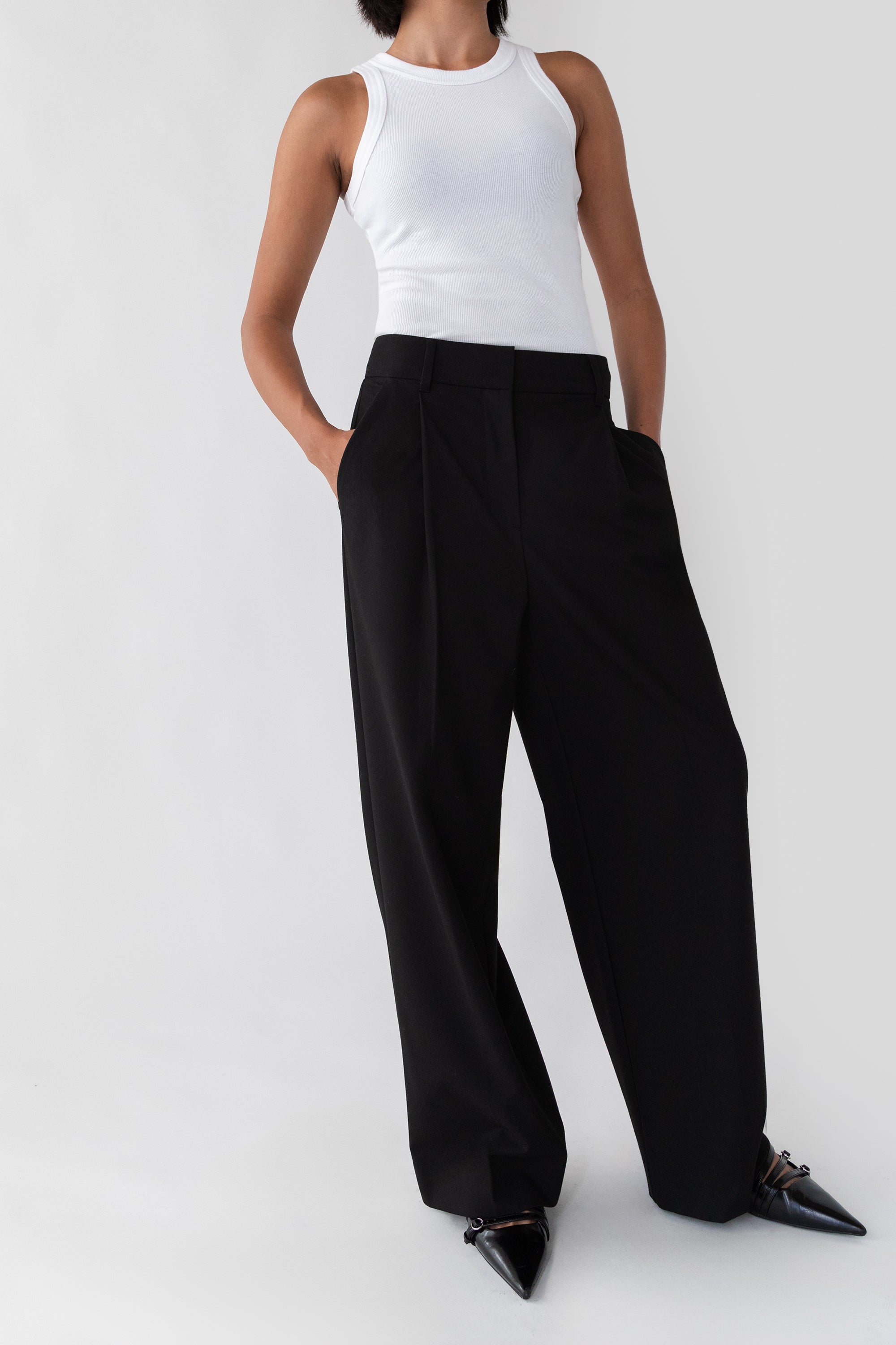 WIDE LEG HIGH-RISE DRESS PANT Reliable Sale Online