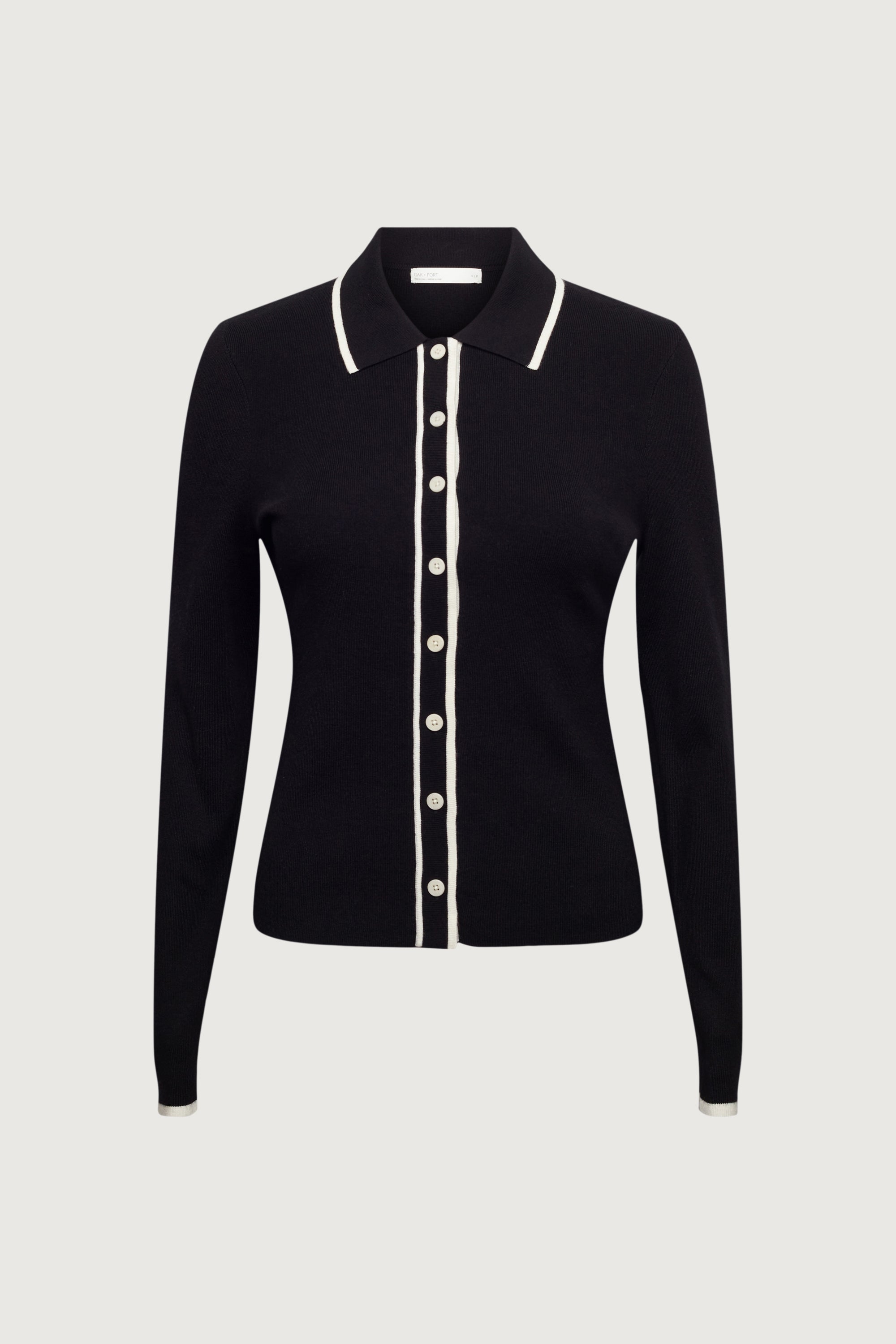 CONTRAST TRIM BUTTON FRONT COLLARED CARDIGAN Discount Cheapest Pice