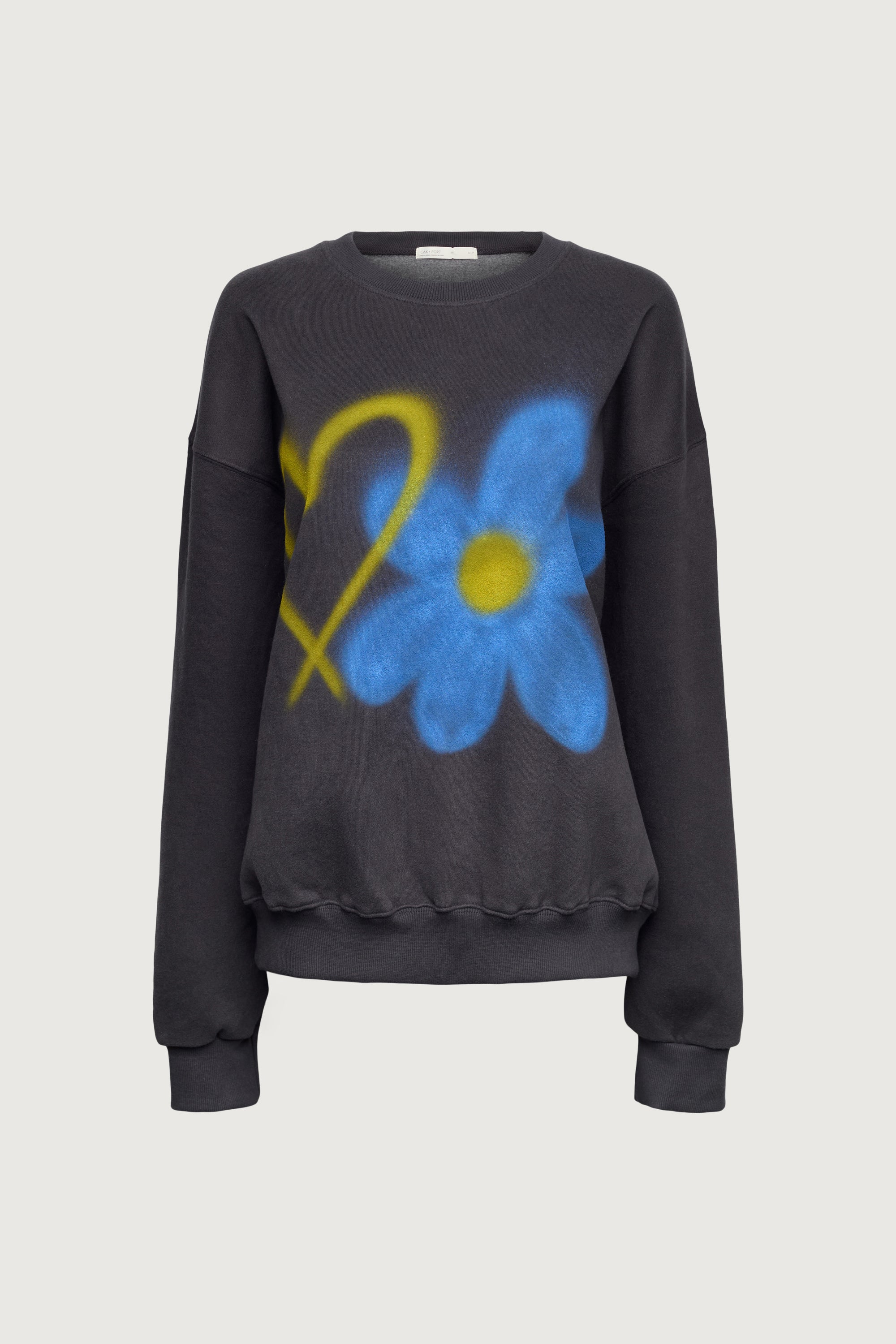 HEART AND FLOWER SPRAY PAINT EFFECT TOP Sale New