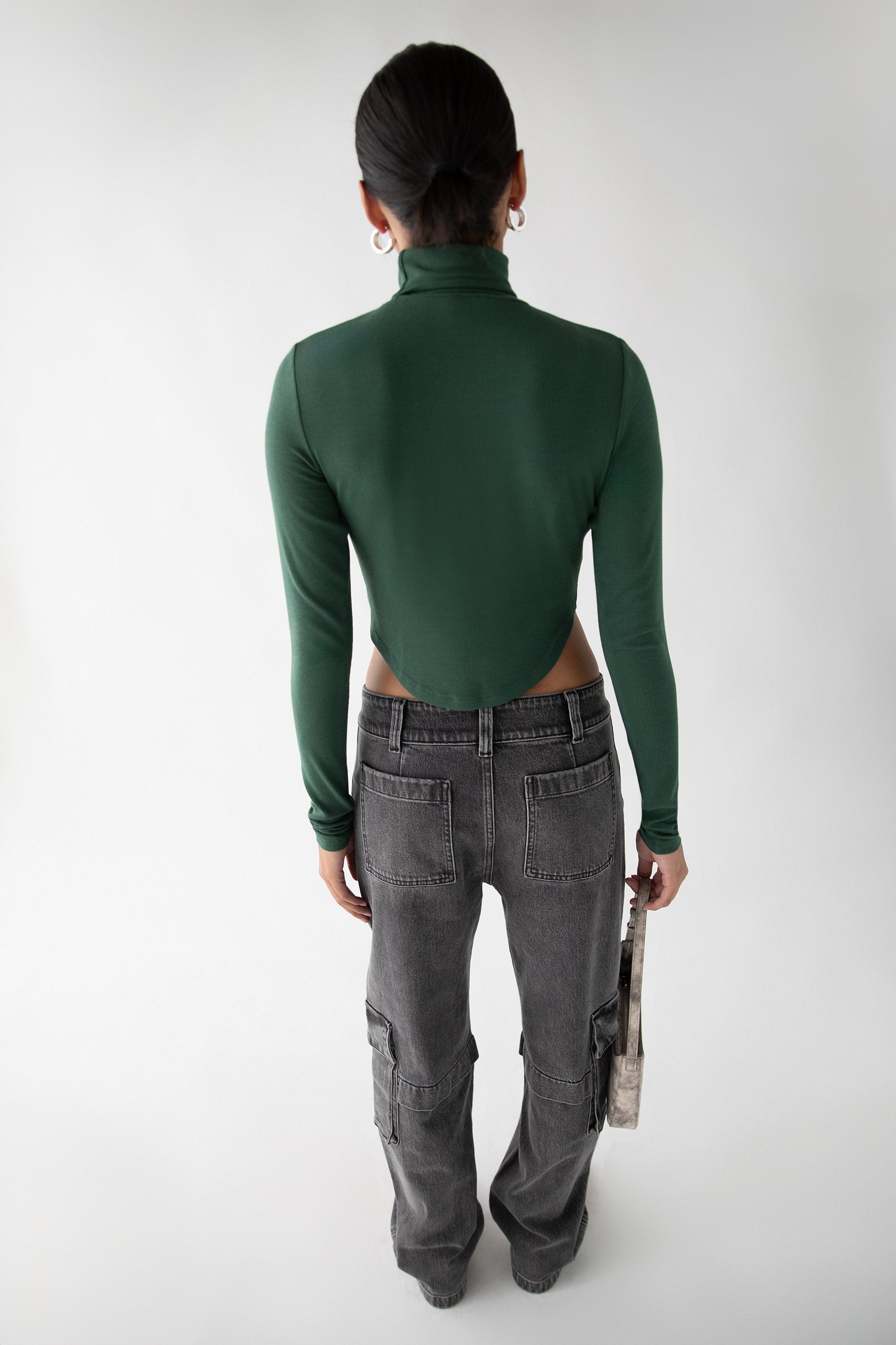 CROPPED TURTLENECK TOP Store Sale