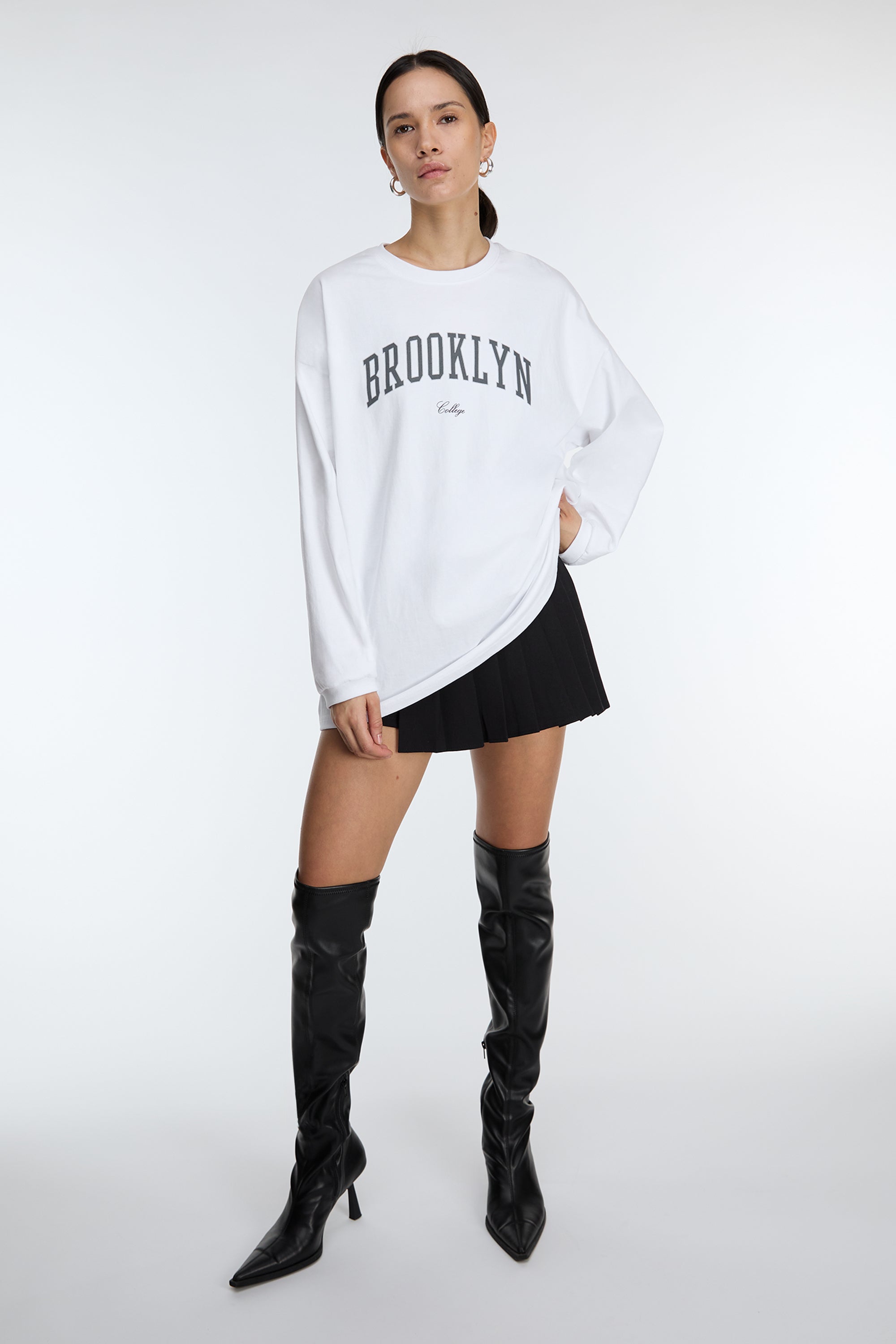 OVERSIZED BROOKLYN LONG SLEEVE TOP Free Shipping Low Pice Fee Shipping