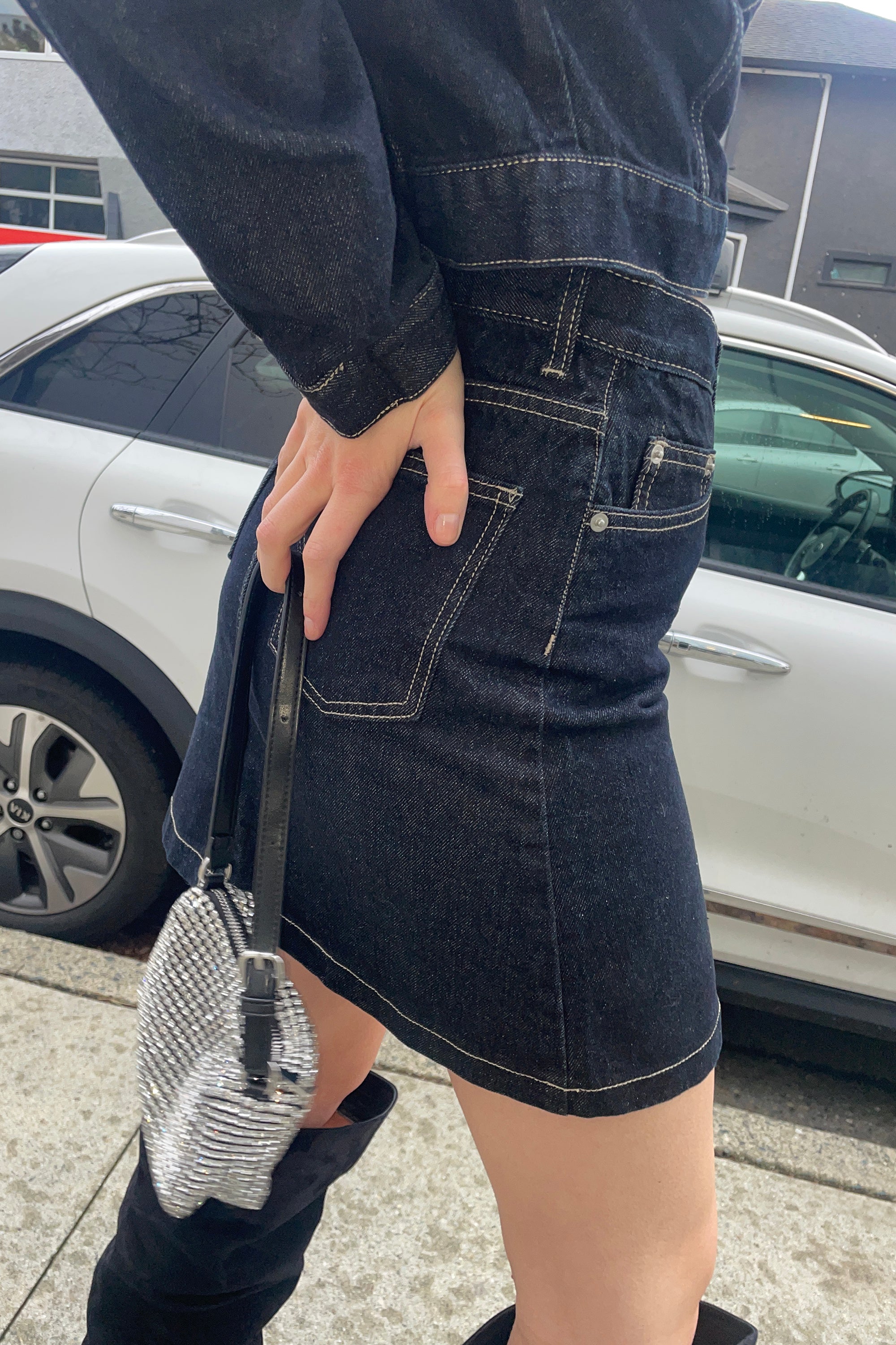 DENIM JACKET AND SKIRT SET Inexpensive