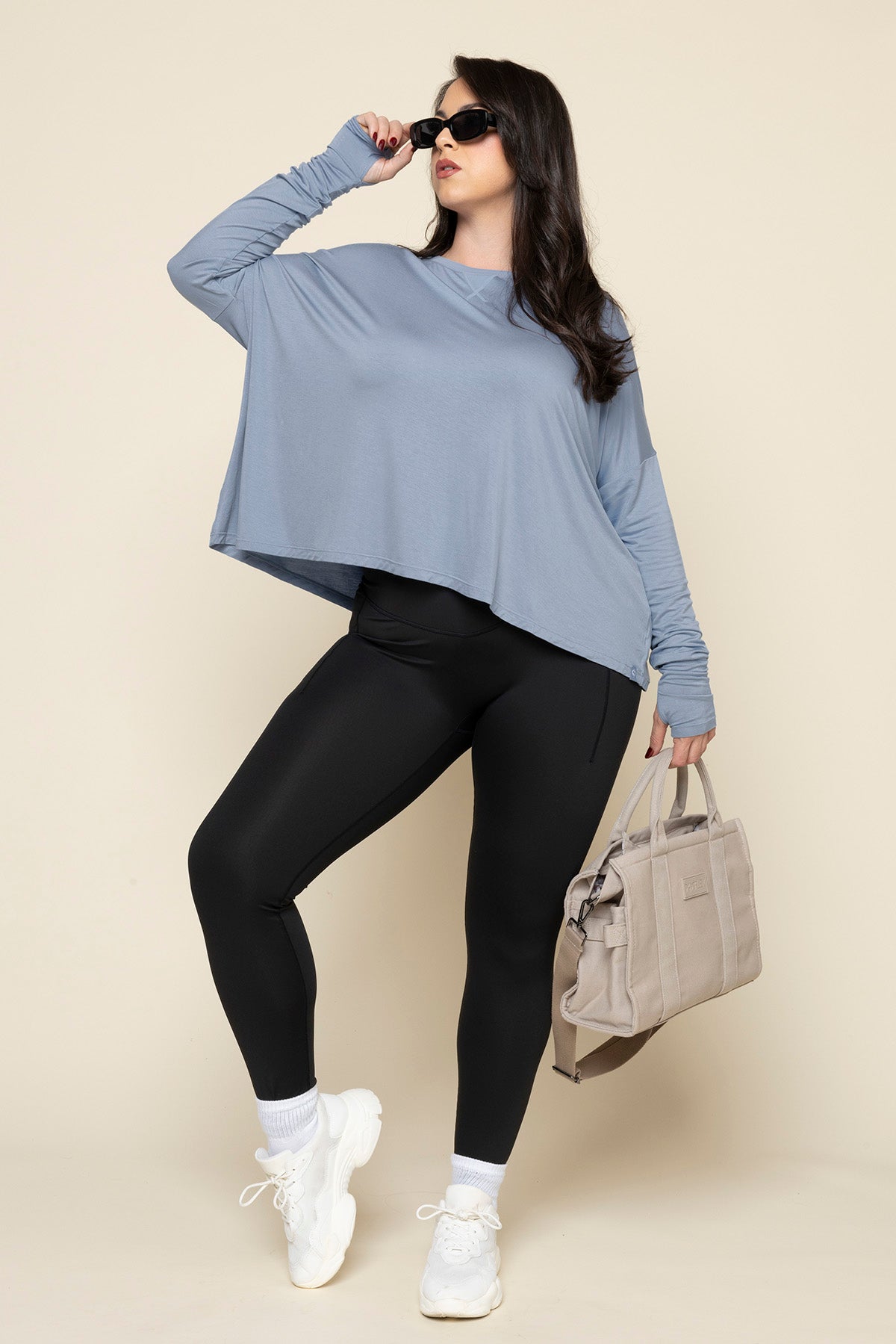 The Perfect Long Sleeve Top - Dusty Blue Sale For Cheap