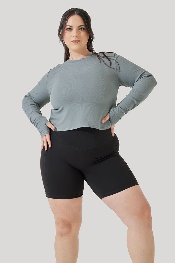 Refine Long Sleeve Top - Stormy Blue Sale Big Discount