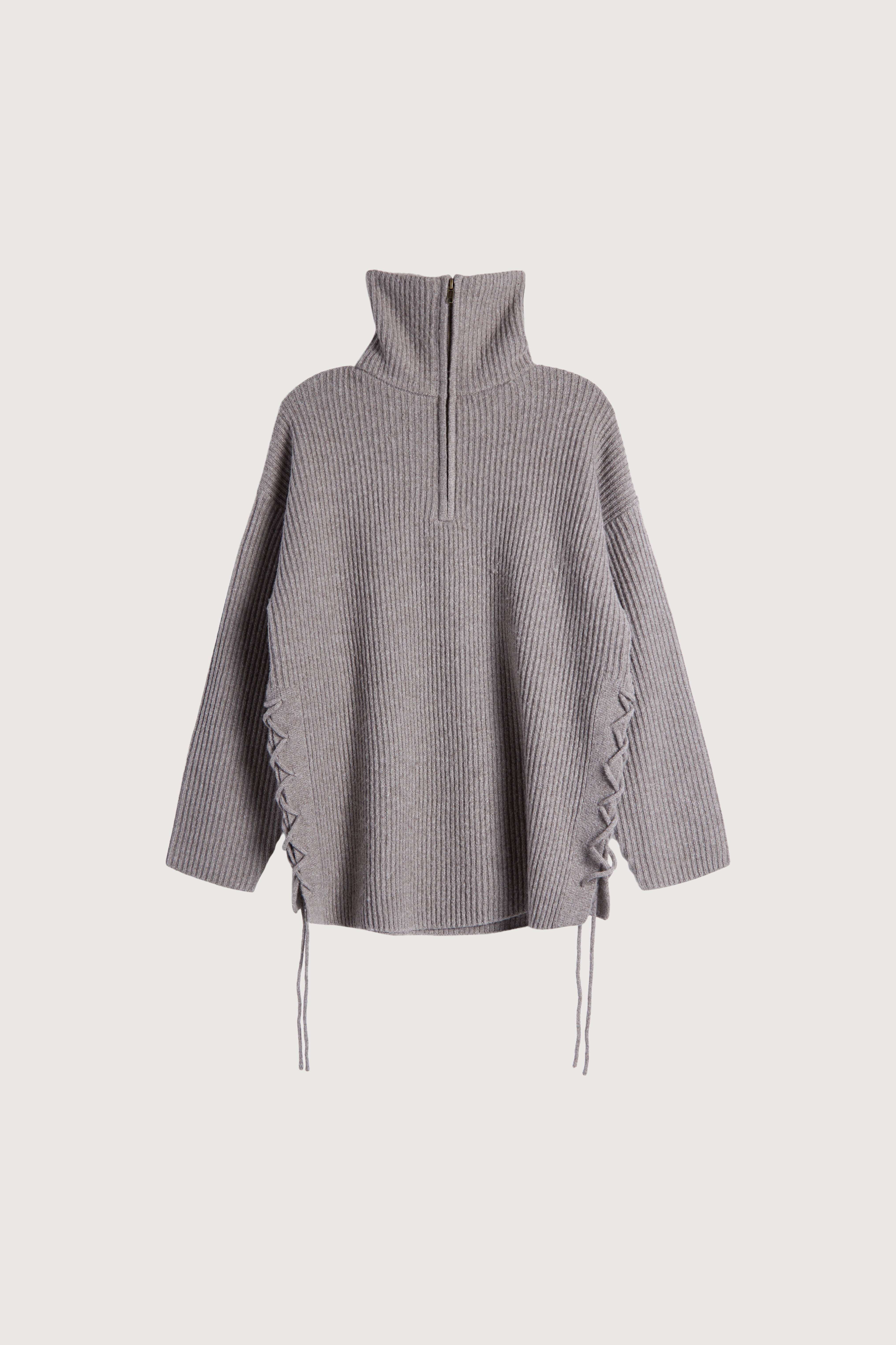 HALF ZIP LACE-UP SIDE SWEATER Buy Cheap Pay With Paypal