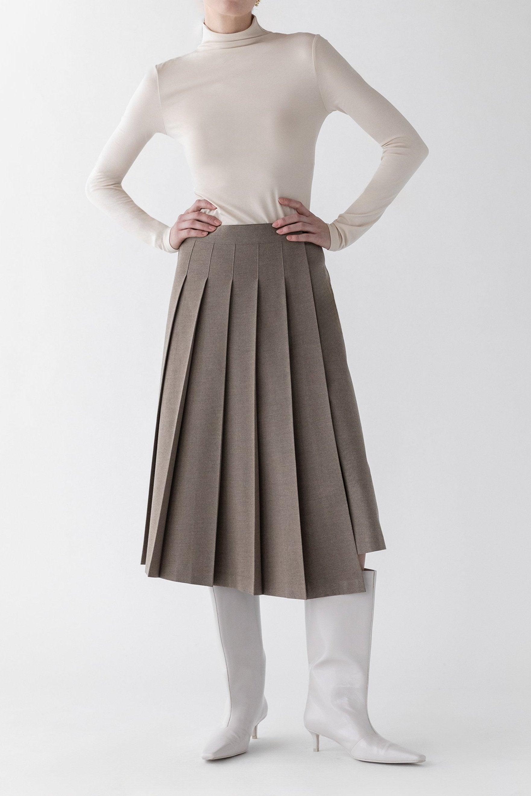 MIDI PLEATED ASYMMETRICAL SKIRT Buy Cheap Brand New Unisex