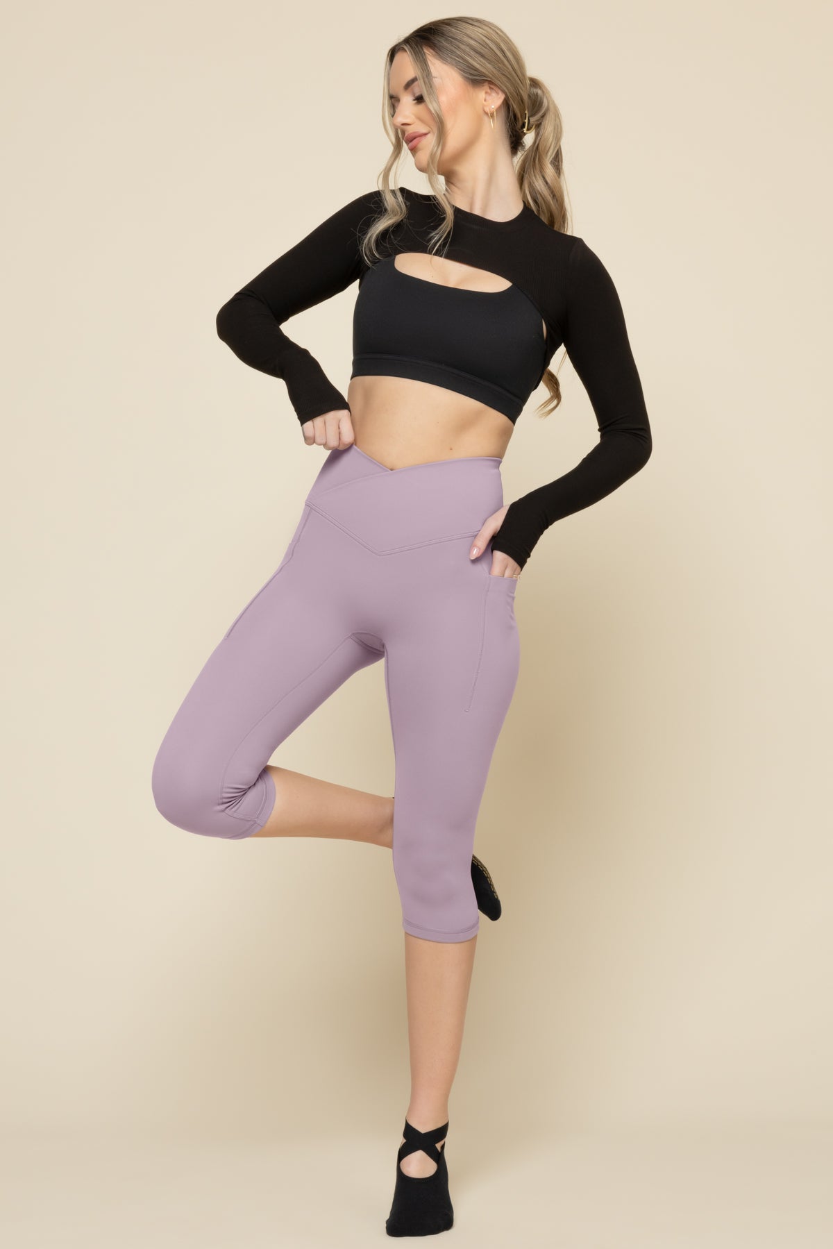 Crisscross Hourglass Capri - Dusty Mauve Top Quality Online