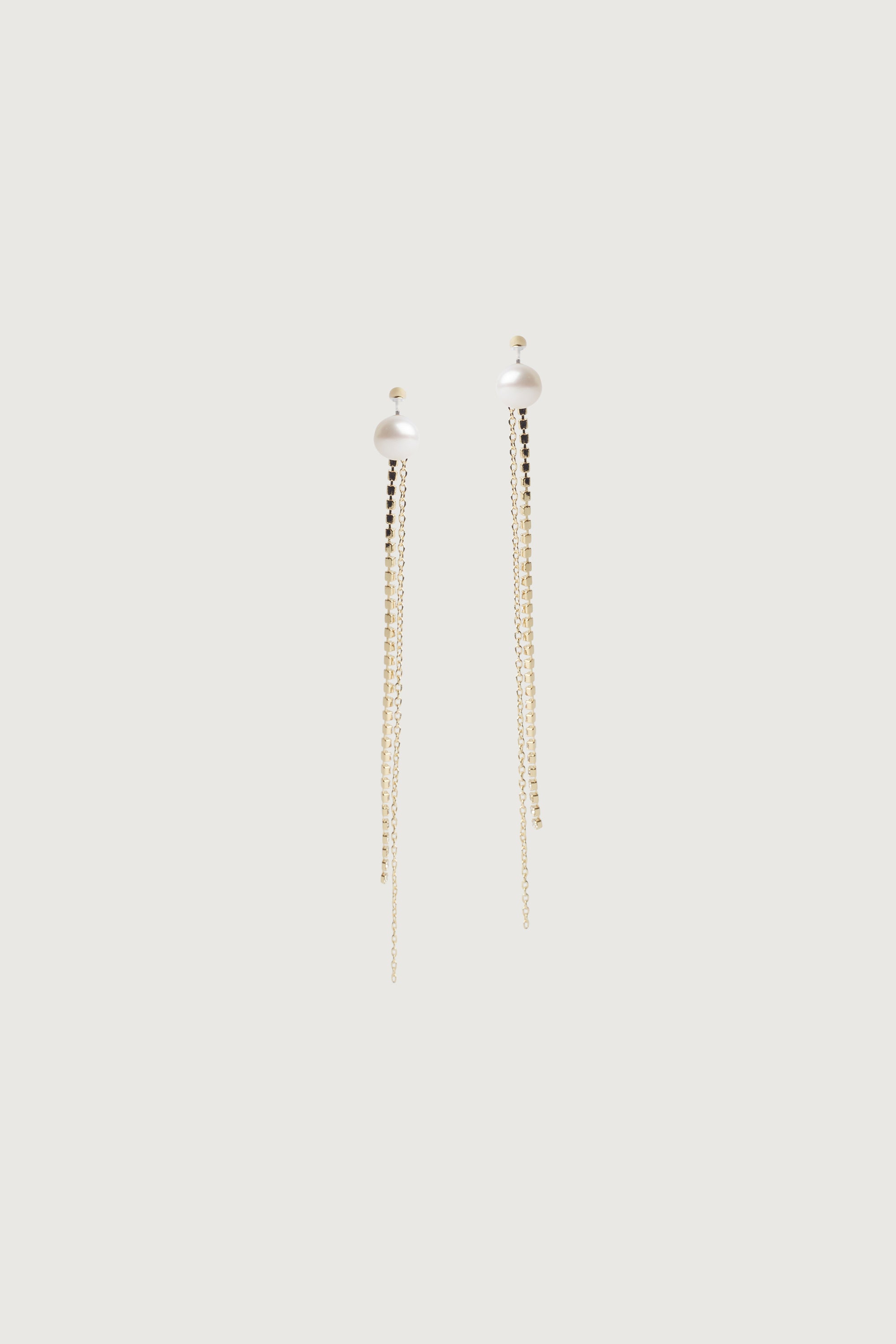 CHAIN AND ZIRCONIA DROP EARRING Clearance Buy