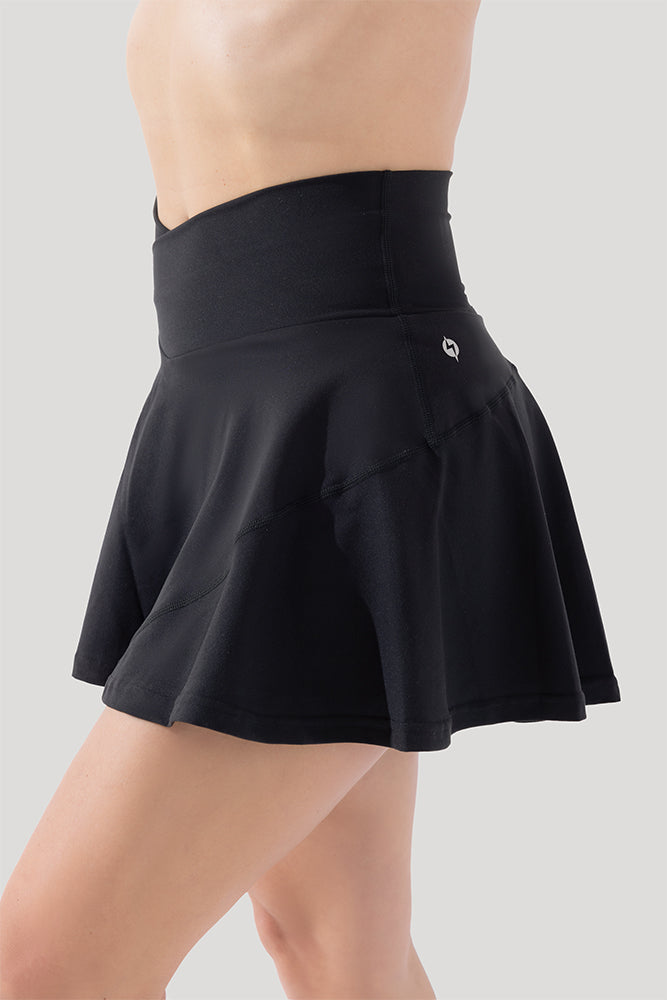 Crisscross Hourglass Twirl Skort - Black Buy Cheap 100% Original