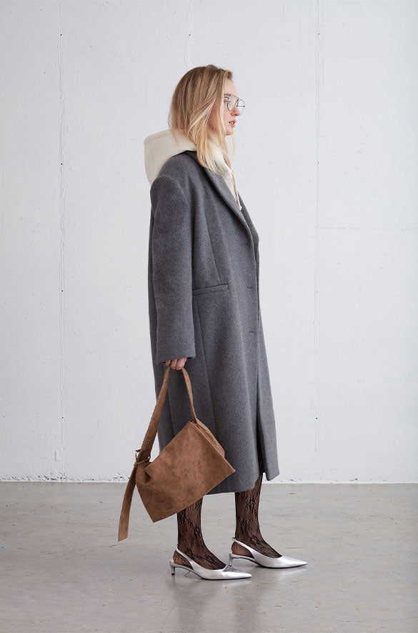 OVERSIZED WOOL BLEND COAT Cheap Factory Outlet