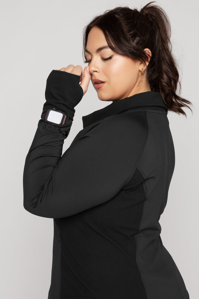 Chasing Pavements Mockneck Pullover - Black Inexpensive