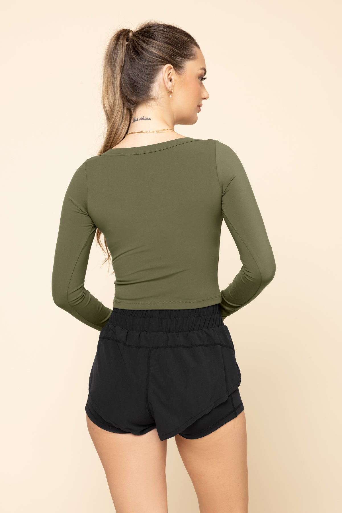 Your Favorite Long Sleeve Reversible Top - Dark Olive Limited Edition Sale Online