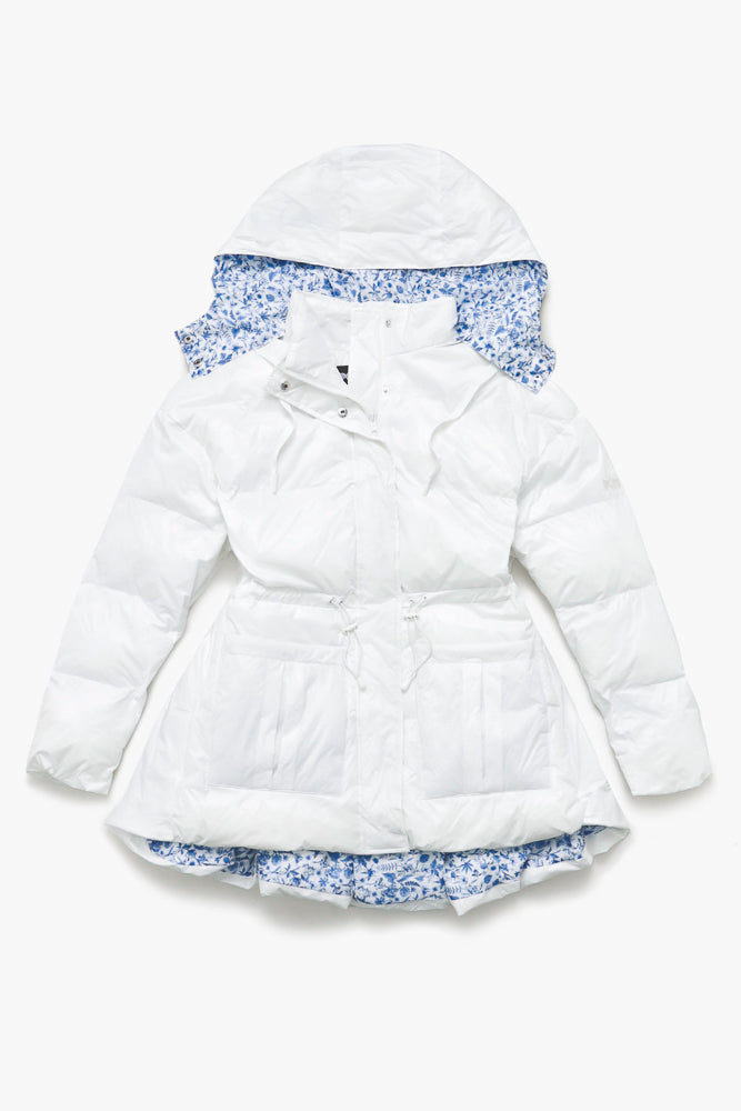 Pearl Peplum Puffer Jacket - White Enjoy Cheap Online