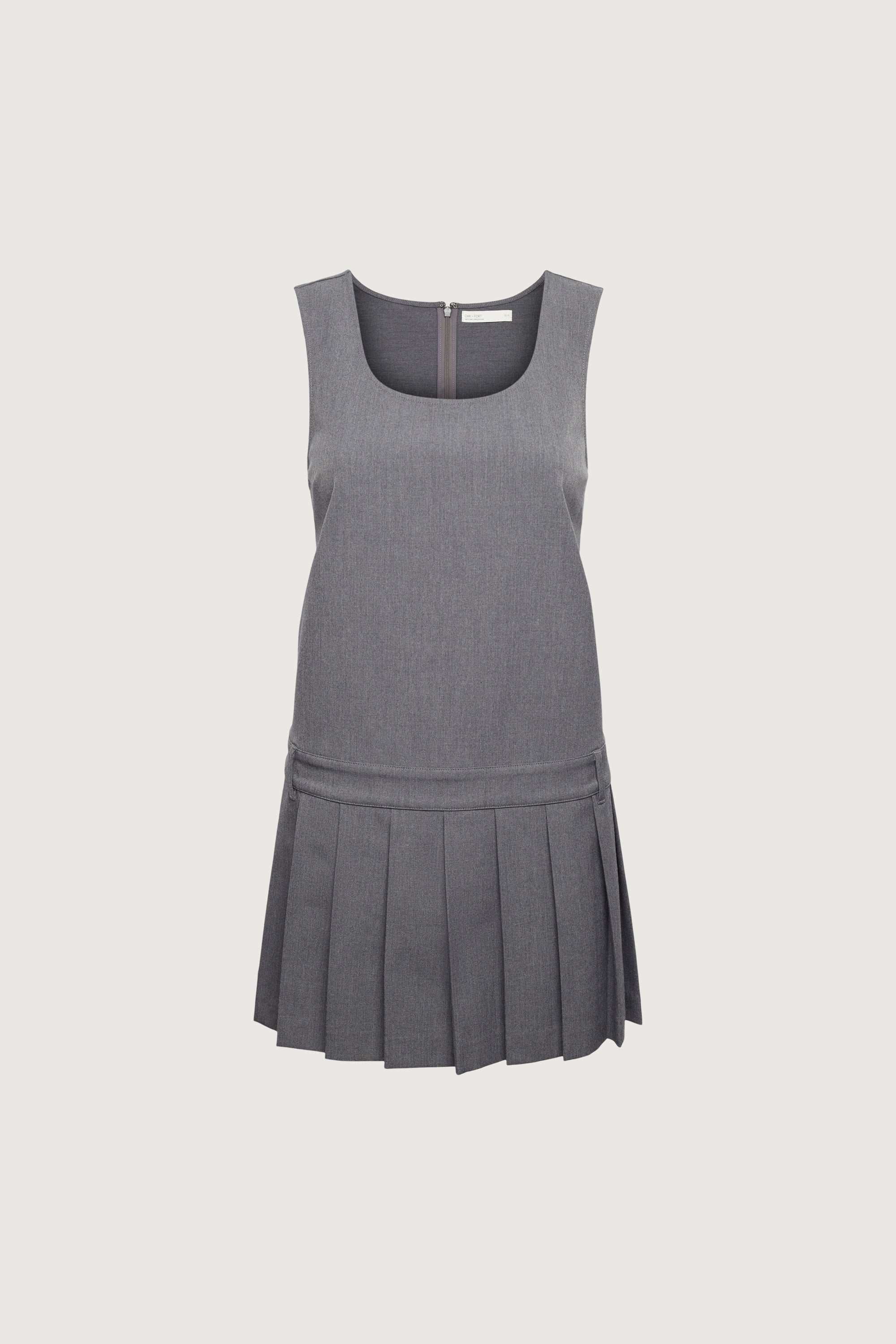 PLEATED SCOOP NECK MINI DRESS Discount Online Online