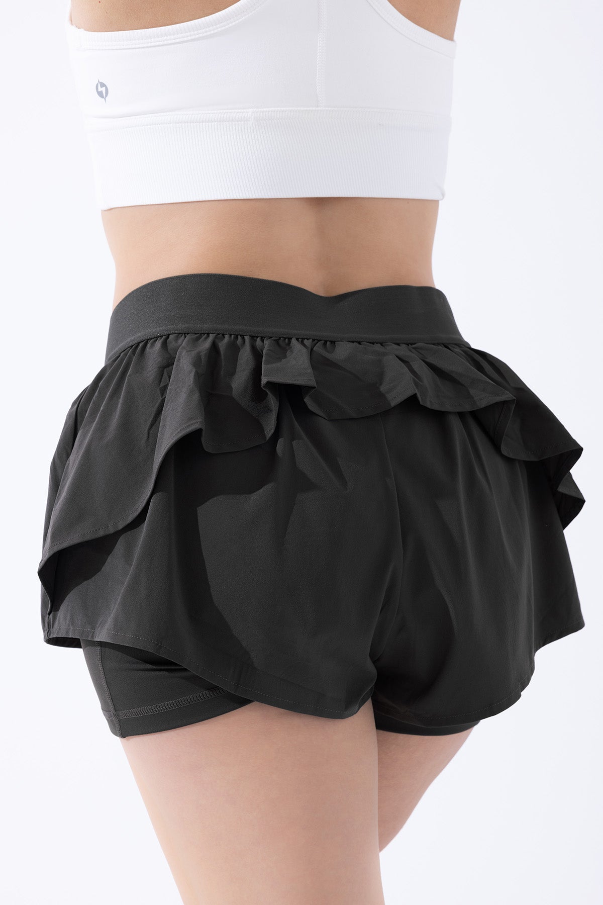 On the Run Ruffle Short - Black Cheap Sale How Much