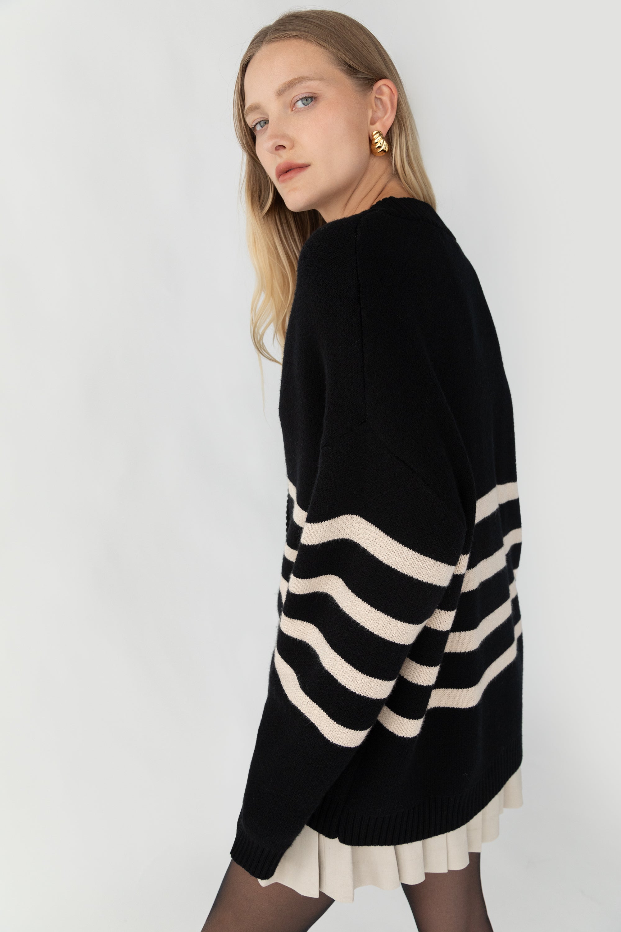 STRIPED BUTTON FRONT CARDIGAN Buy Cheap Great Deals