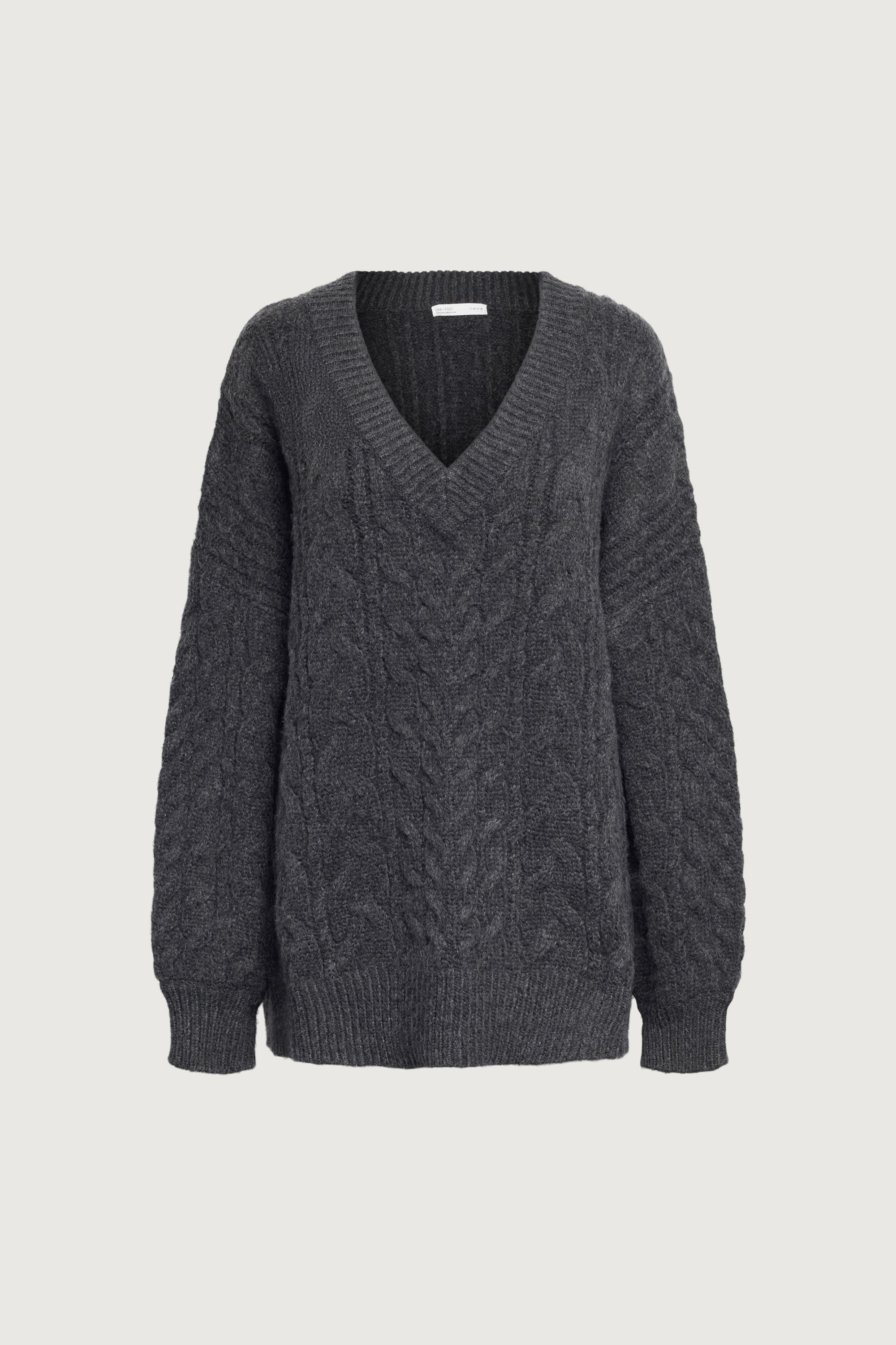 CABLE KNIT V-NECK SWEATER Clearance Inexpensive